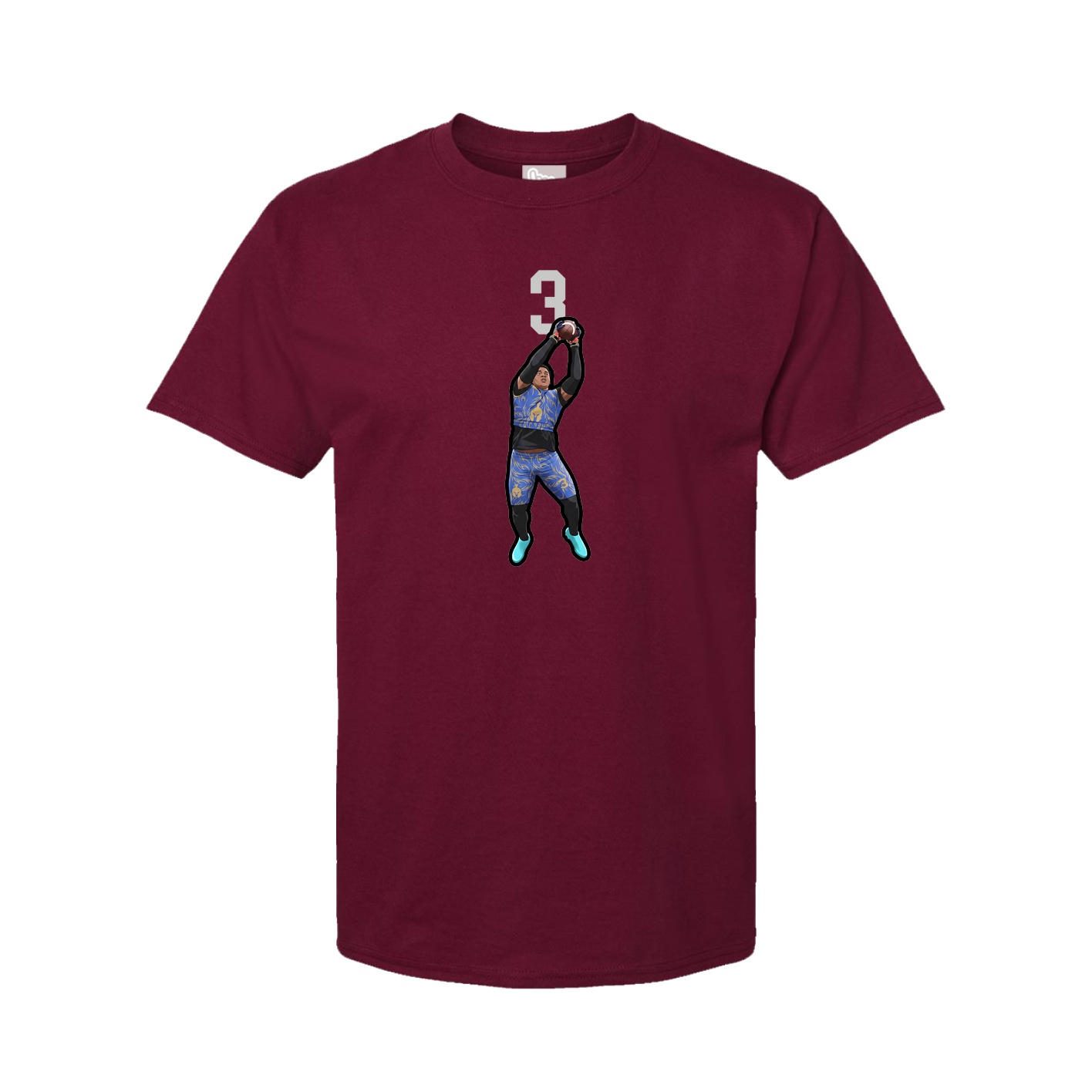 Youth Tee — Number Top in Cardinal