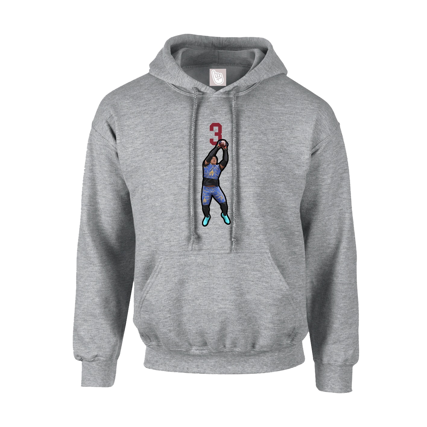 Hoodie — Number Top in Grey