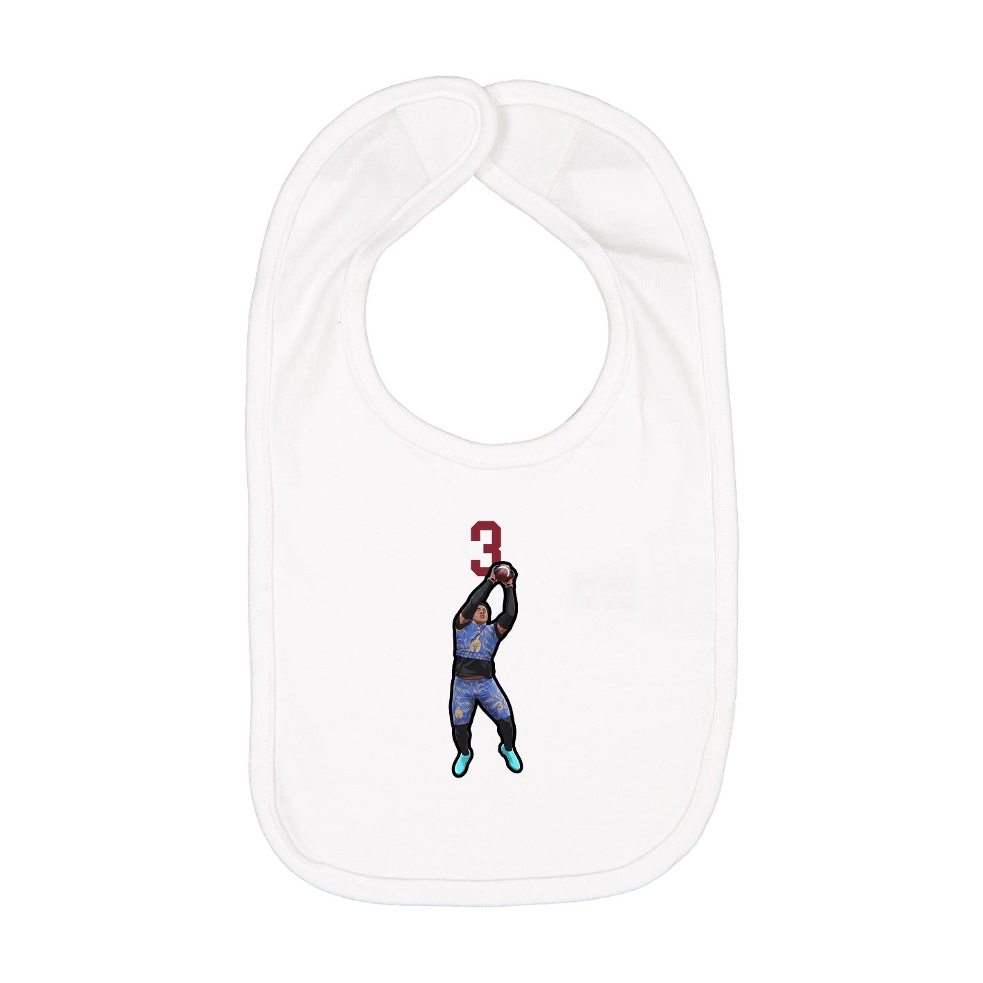 Infant Bib — Number Top in White