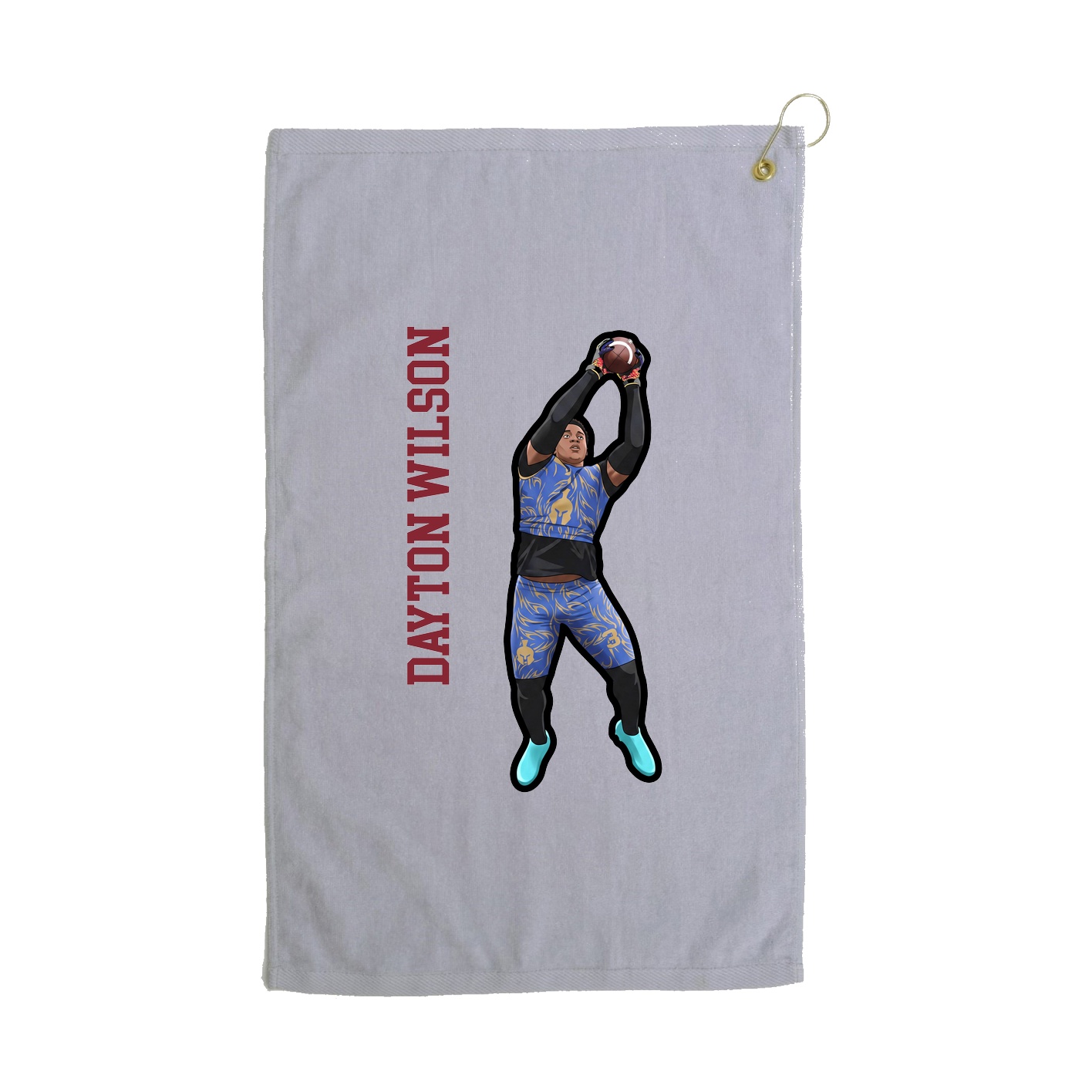 Golf Towel — Name Vertical in Grey