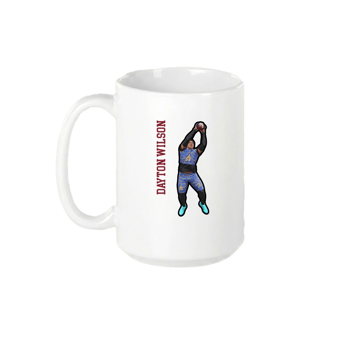 15oz Coffee Mug — Name Vertical in White
