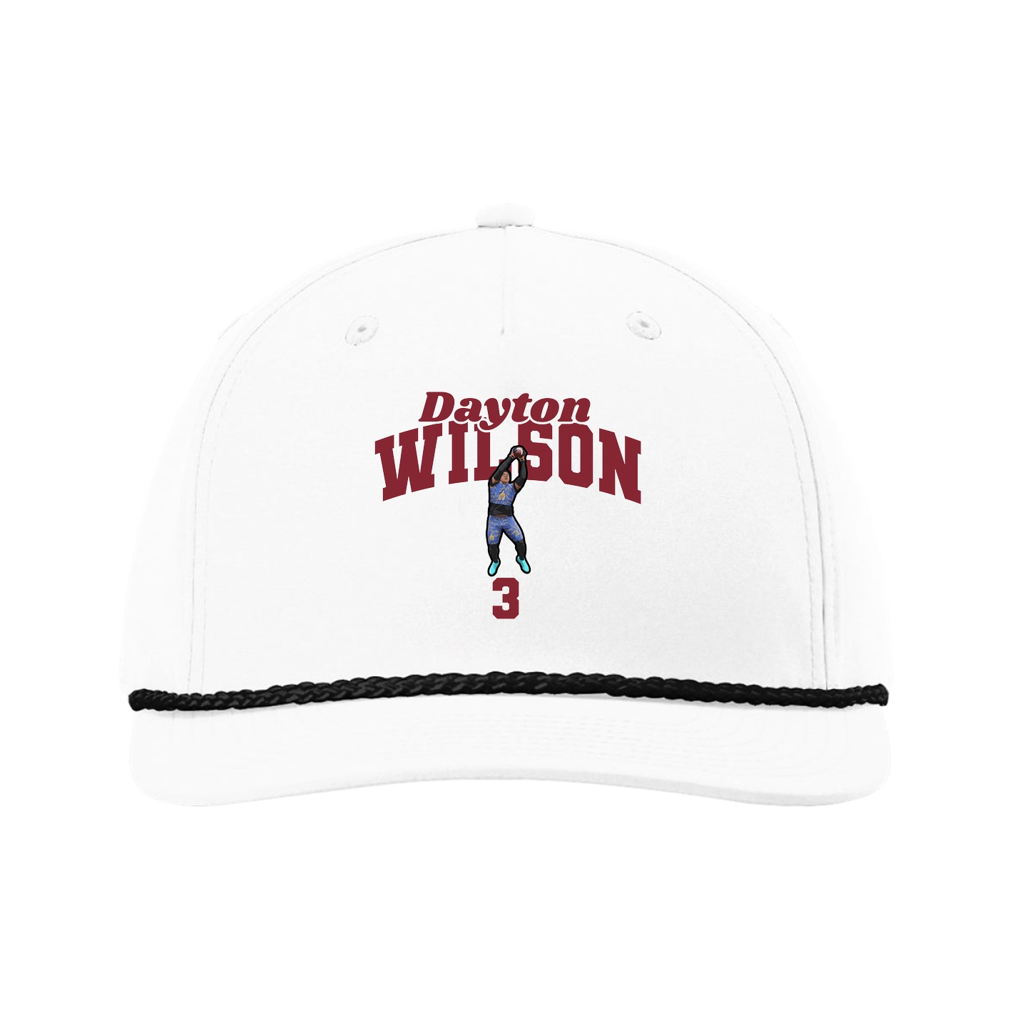 Five-Panel Classic Rope Cap — Signature Arch in White