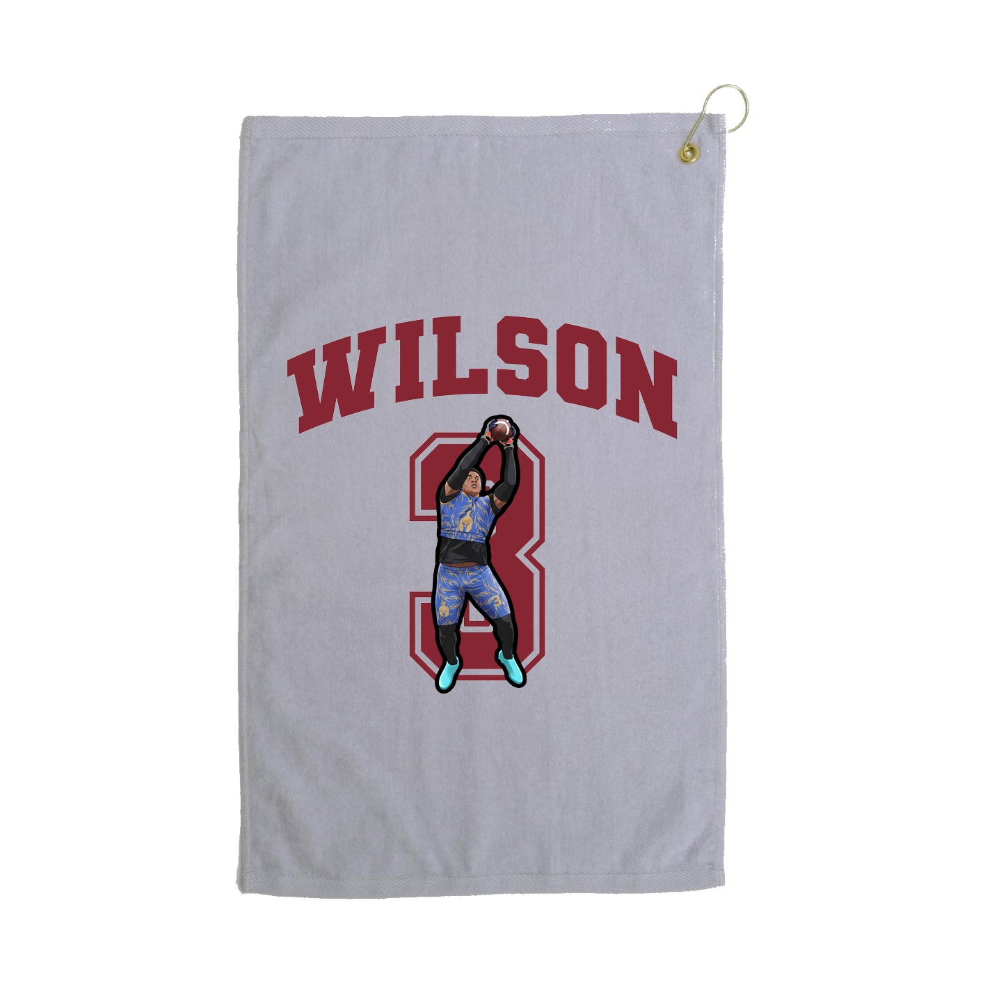Golf Towel — Number in Grey