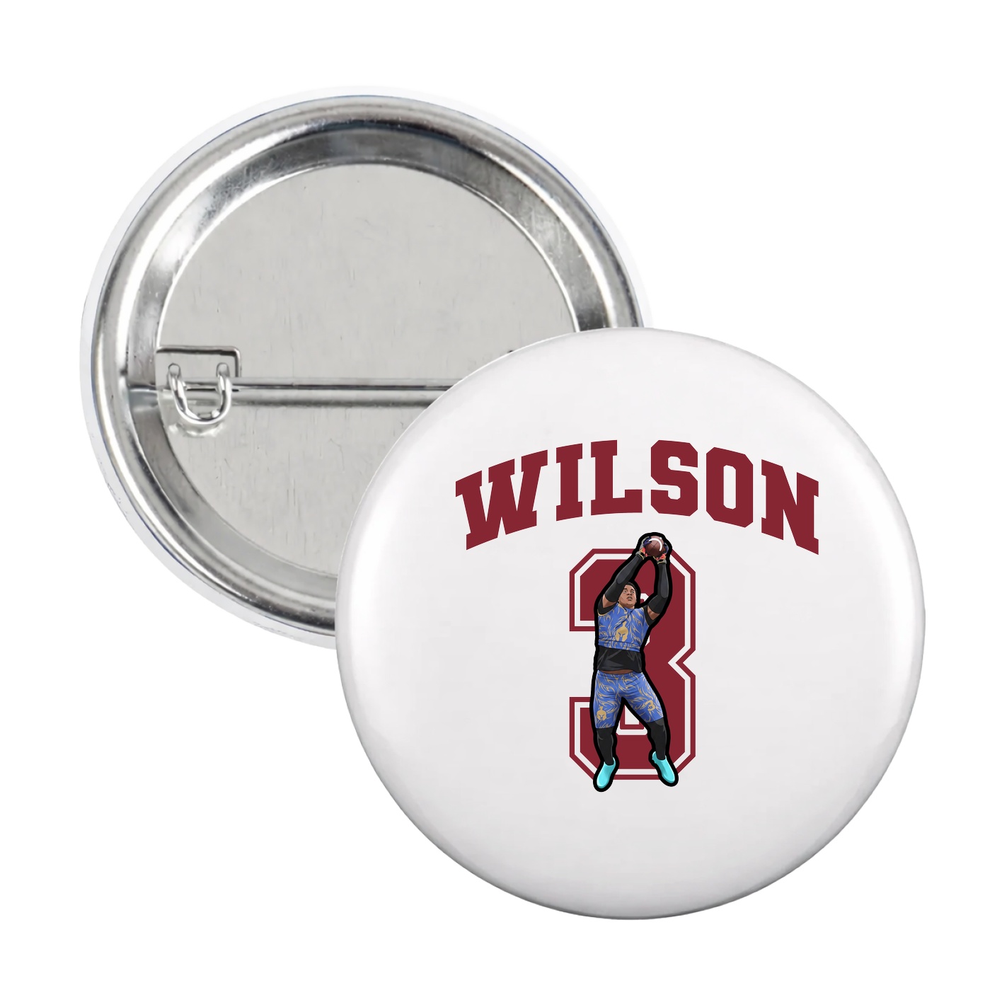 Game Day Button — Number in White
