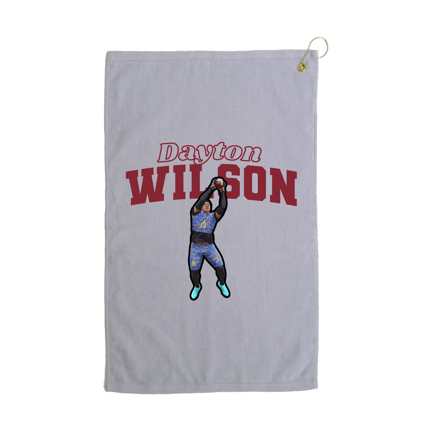 Golf Towel — Name Arch in Grey