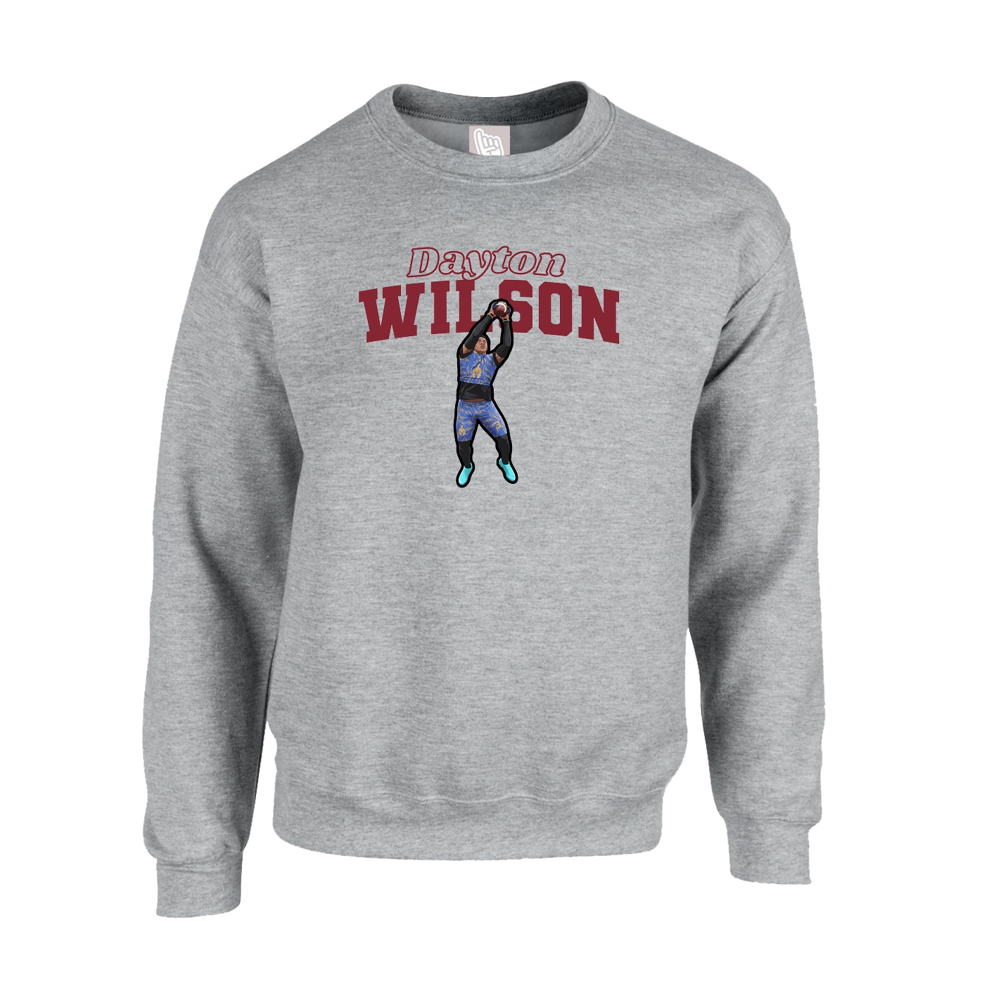 Fleece Crew — Name Arch in Grey