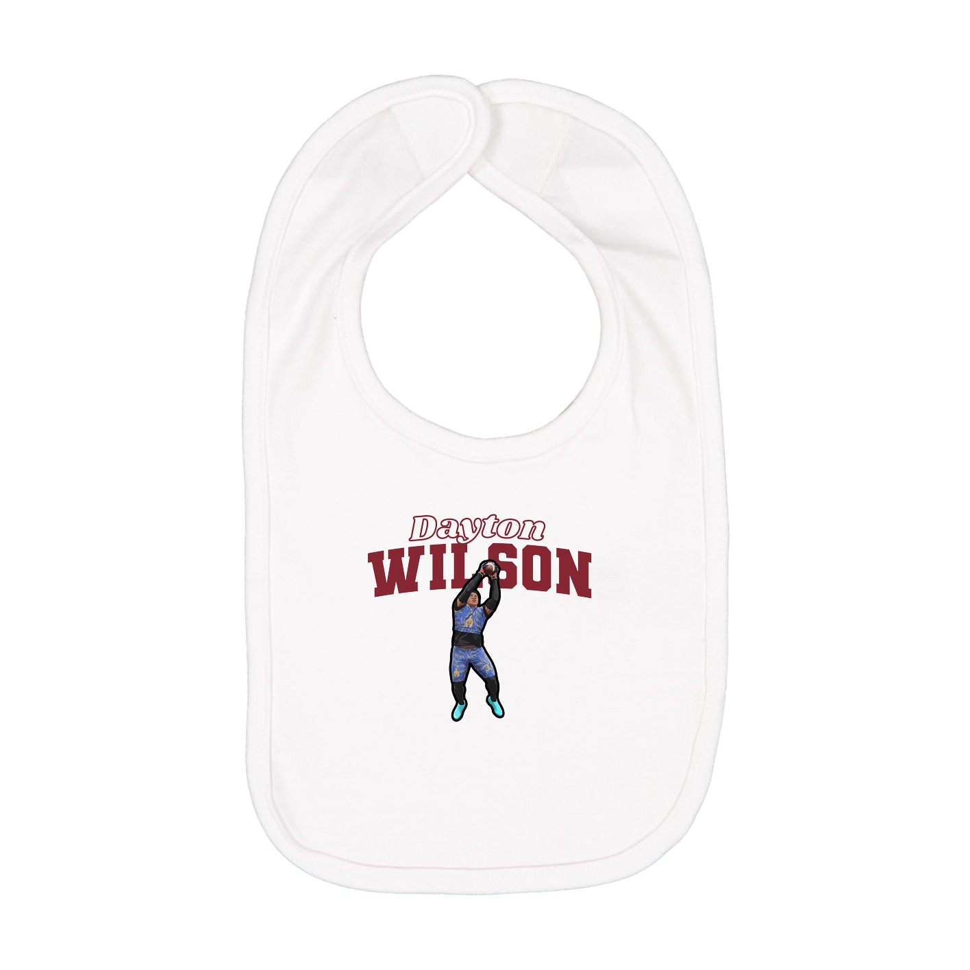 Infant Bib — Name Arch in White