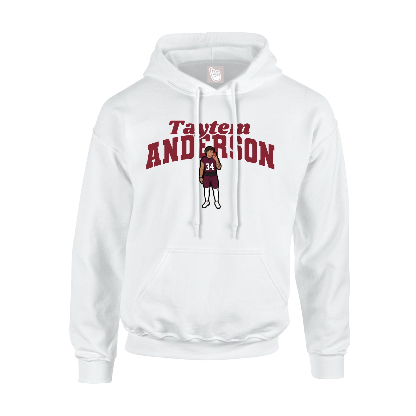 Youth Hoodie — Signature Arch in White