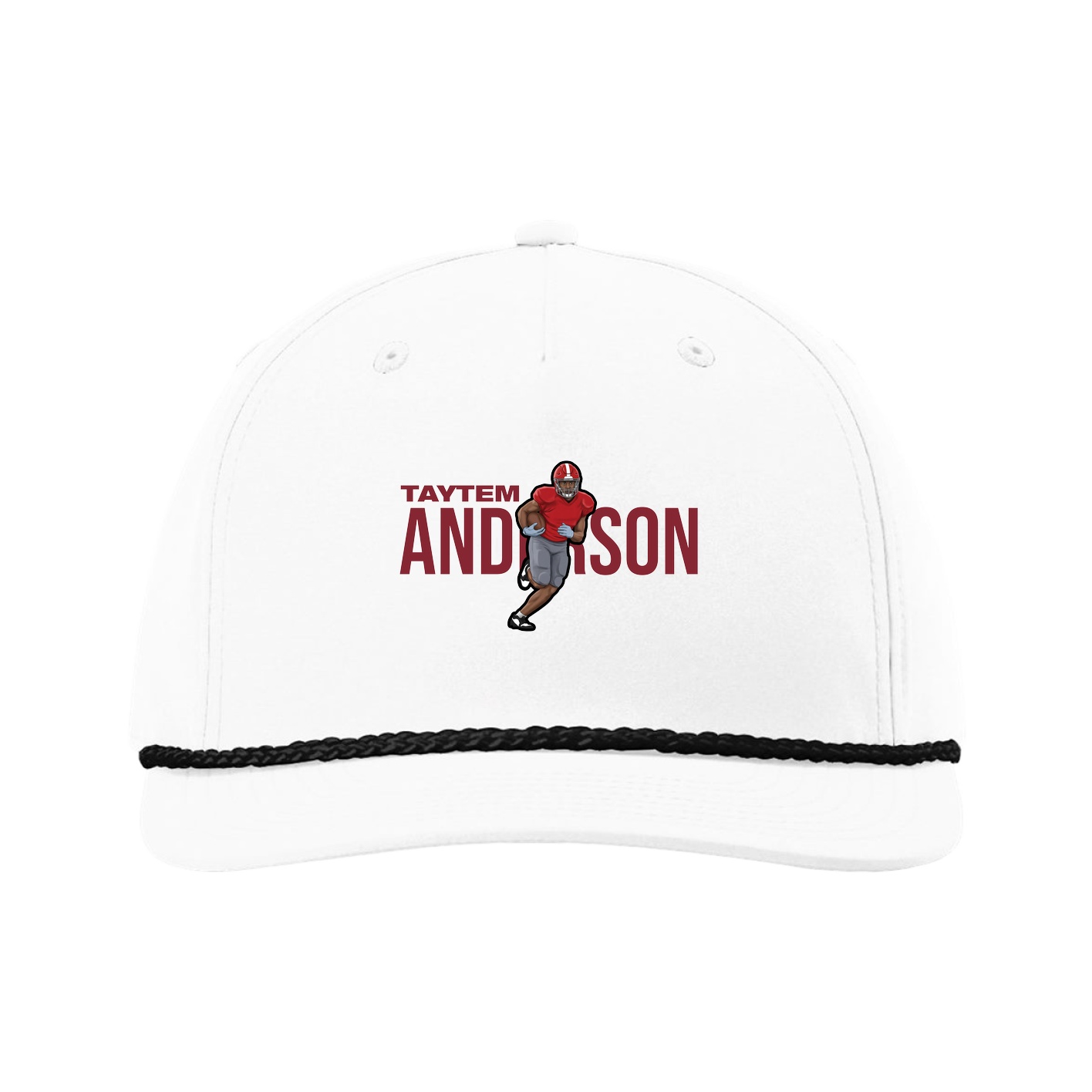 Five-Panel Classic Rope Cap — Player Name in White