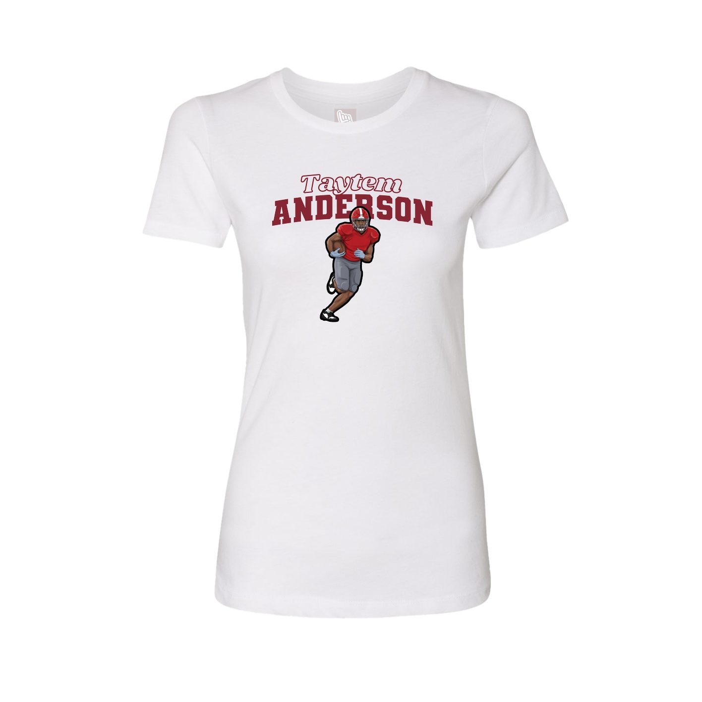 Fitted Women's Tee — Name Arch in White