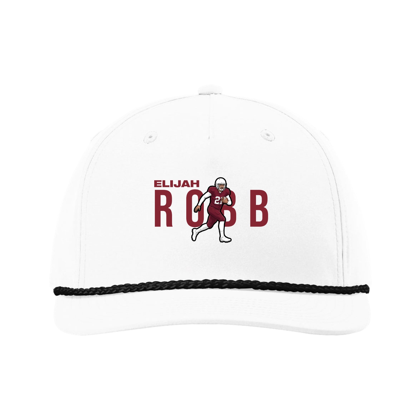 Five-Panel Classic Rope Cap — Player Name in White