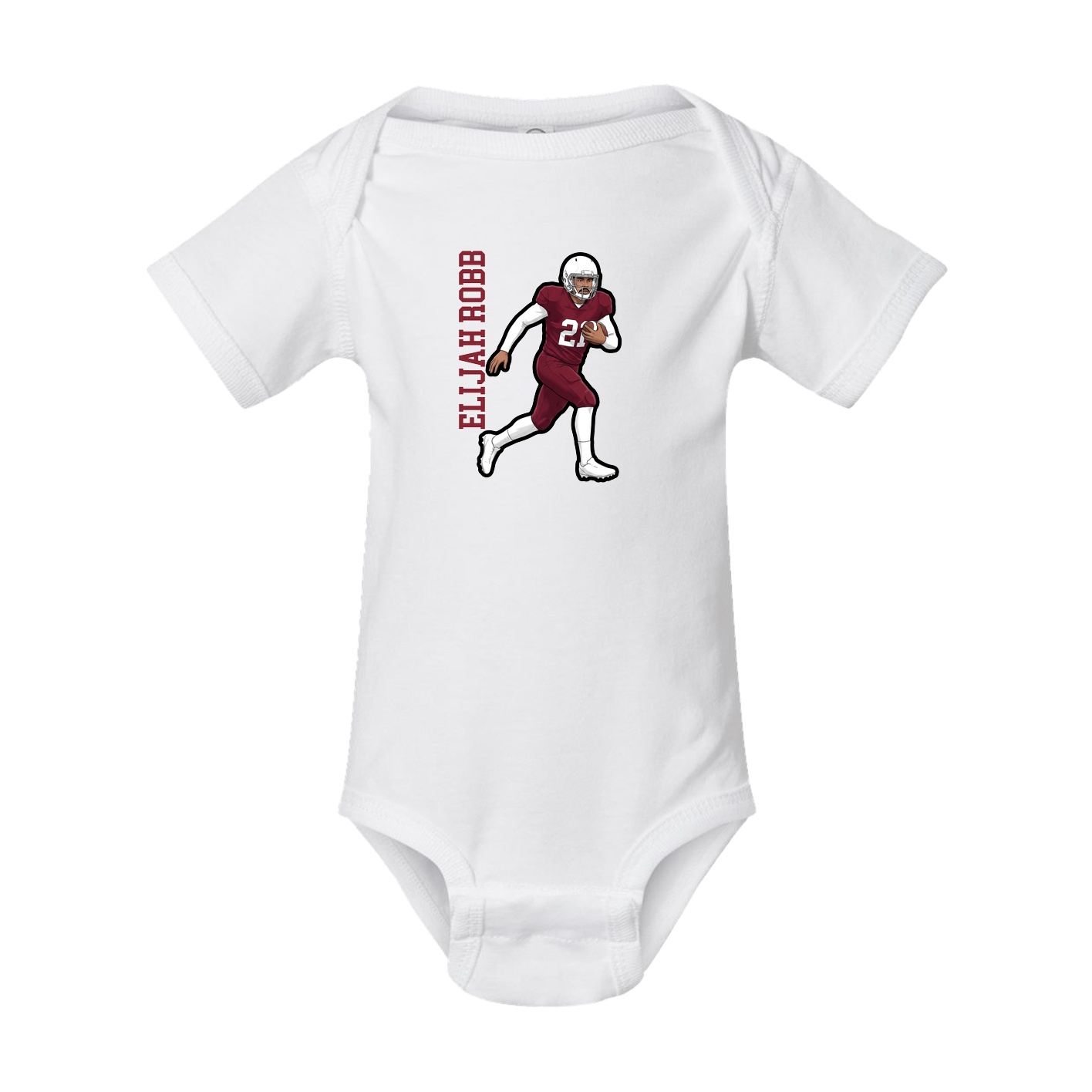 Baby Onesie — Name Vertical in White
