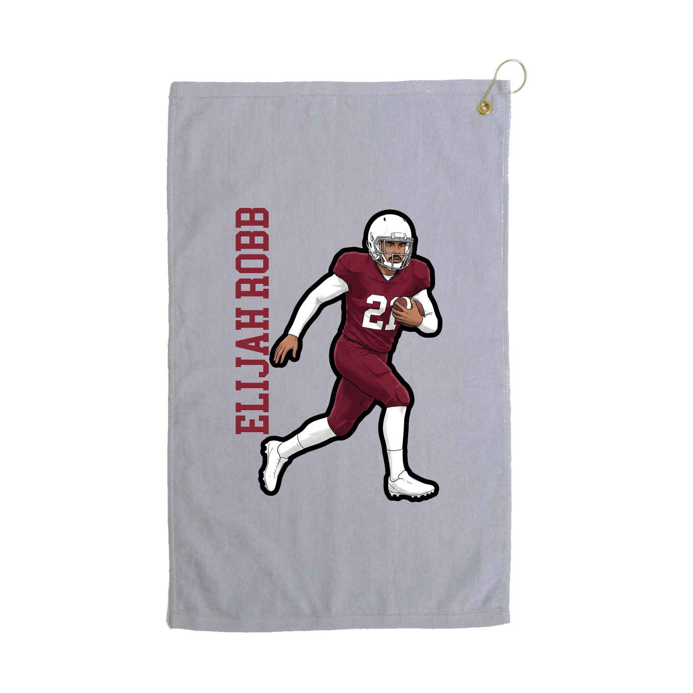 Golf Towel — Name Vertical in Grey