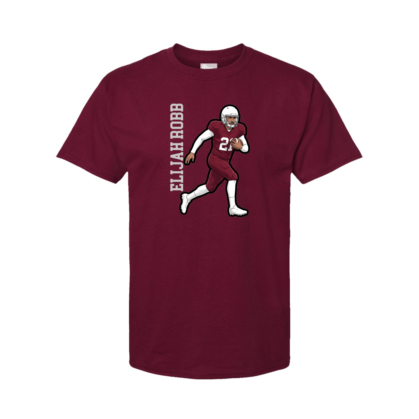 Youth Tee — Name Vertical in Cardinal
