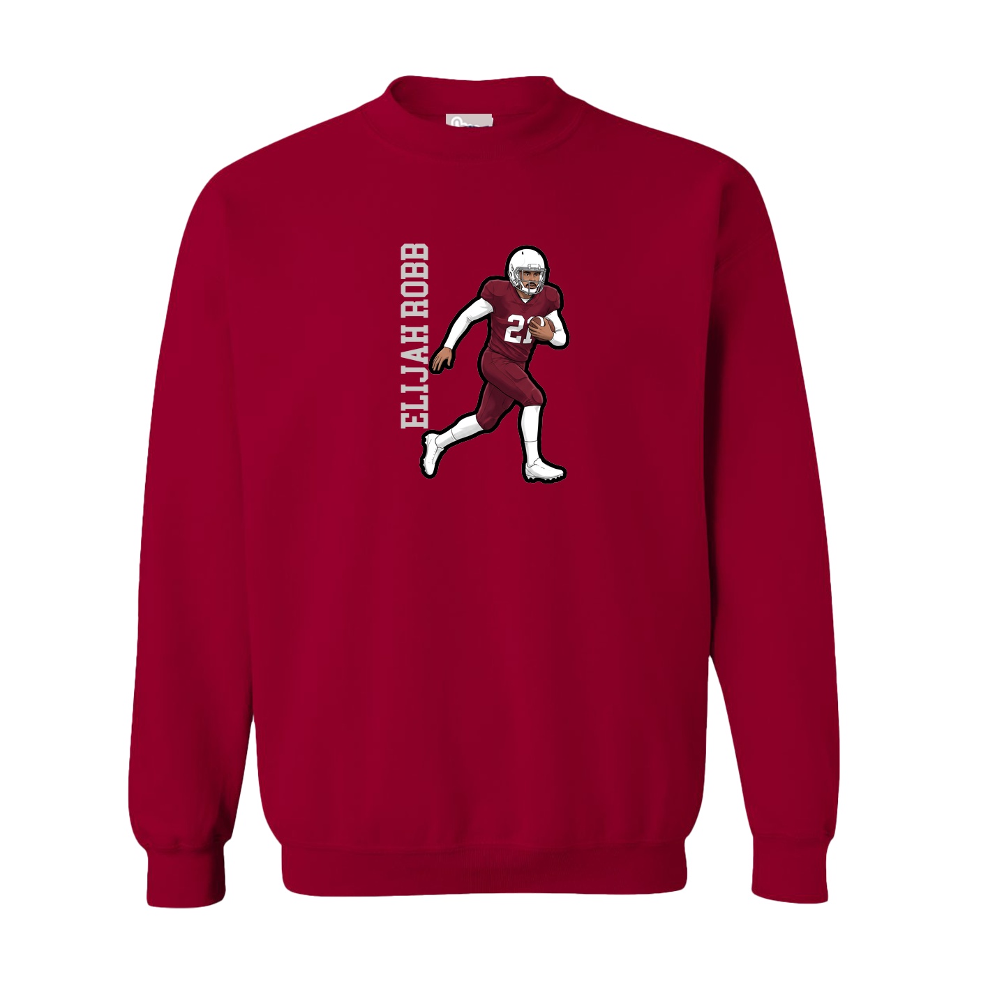 Fleece Crew — Name Vertical in Cardinal