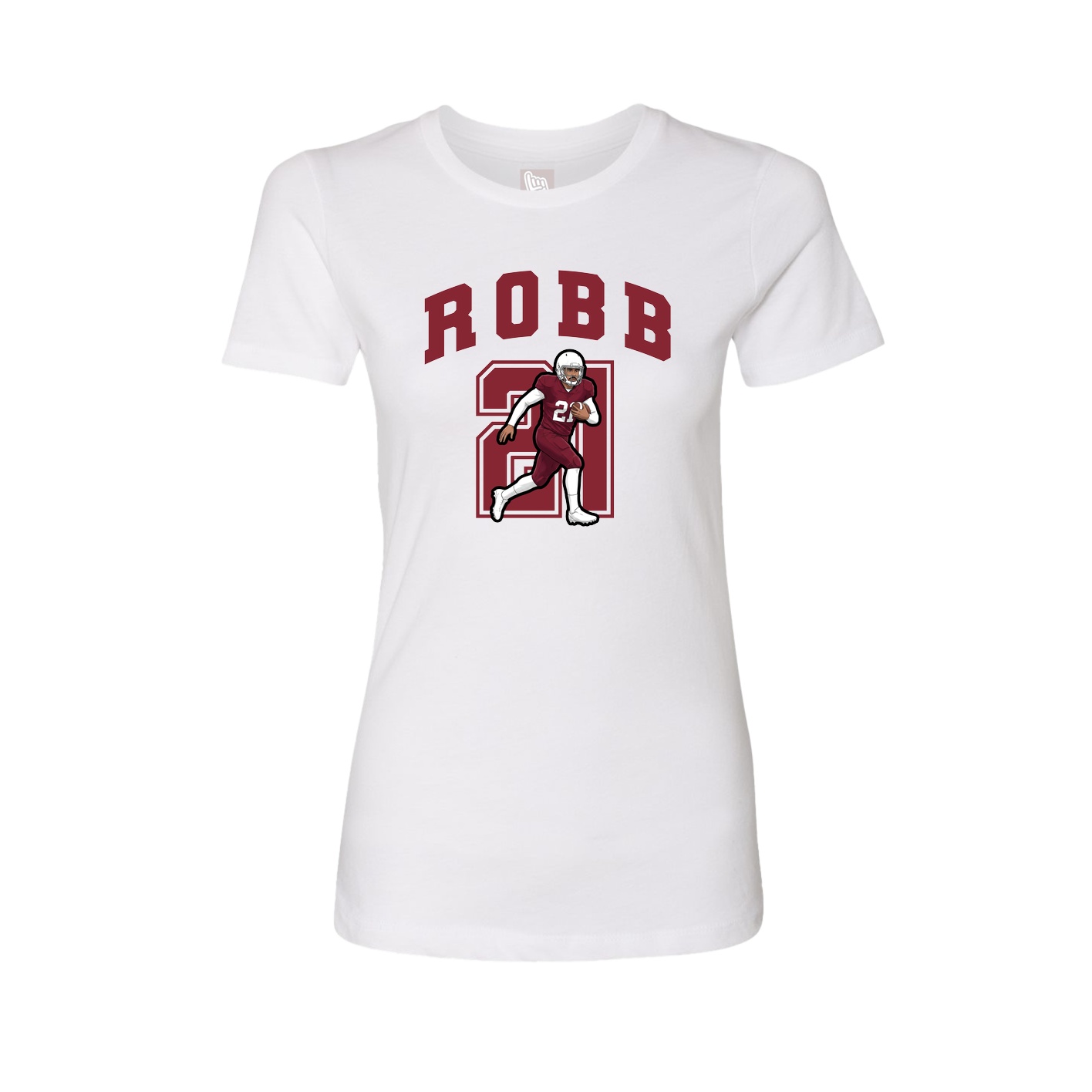 Fitted Women's Tee — Number in White
