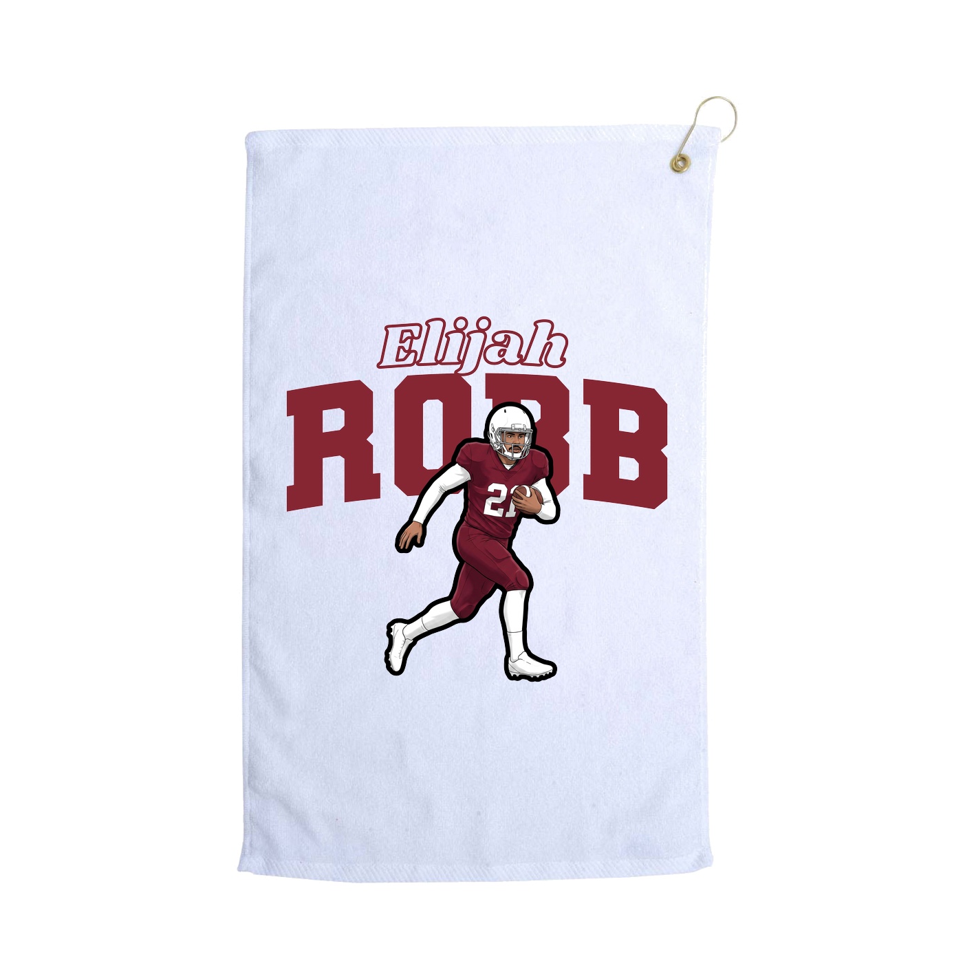 Golf Towel — Name Arch in White