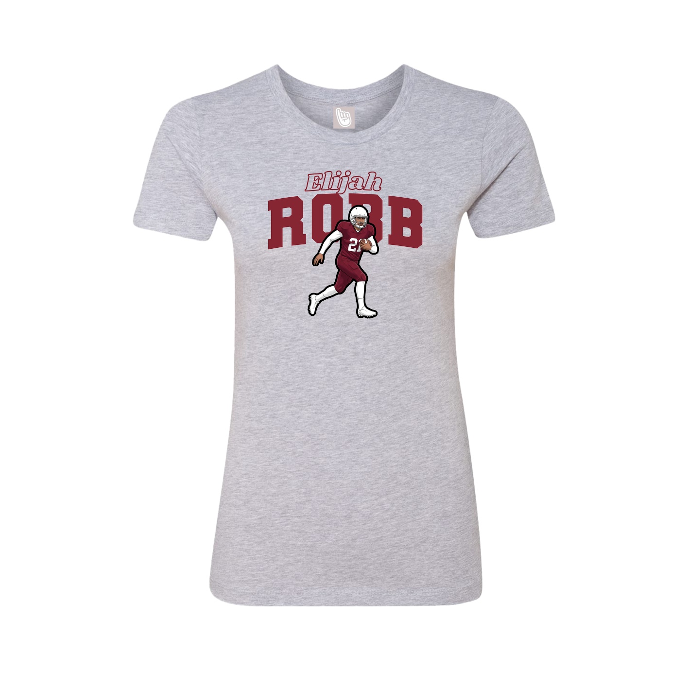 Fitted Women's Tee — Name Arch in Grey