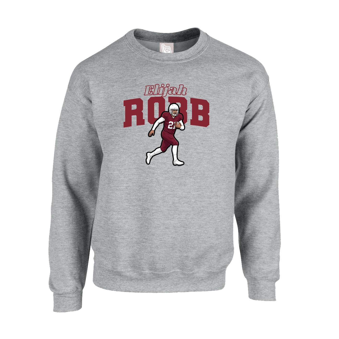 Fleece Crew — Name Arch in Grey