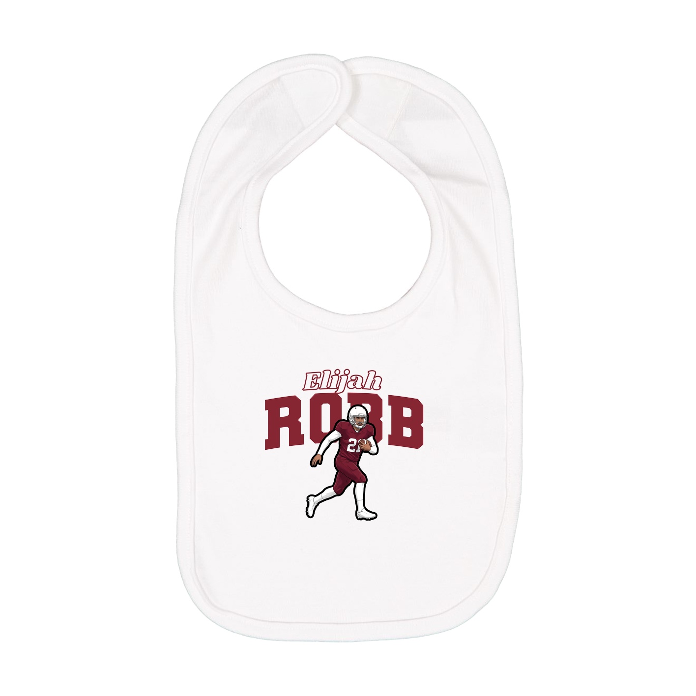 Infant Bib — Name Arch in White