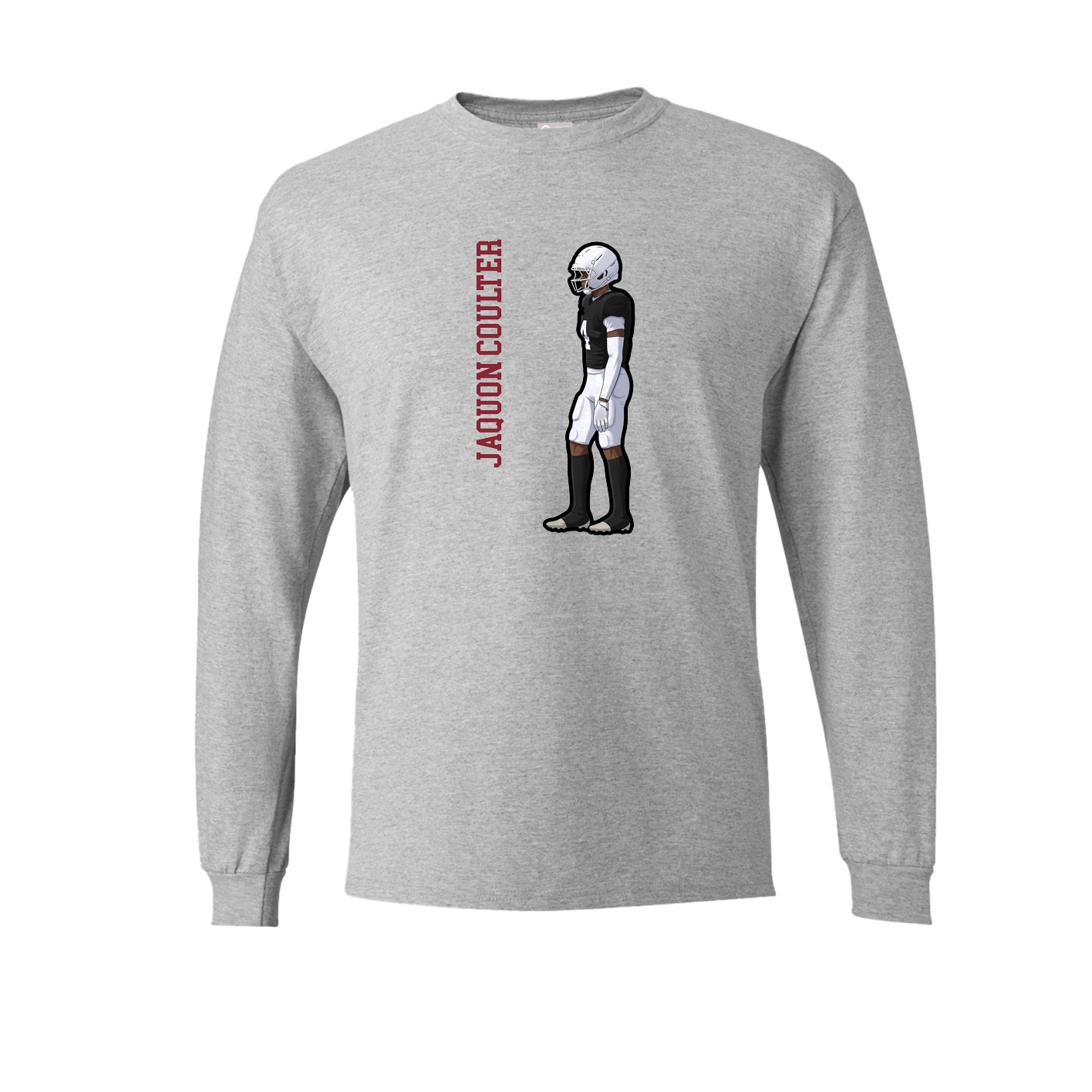 Long Sleeve Tee — Name Vertical in Grey