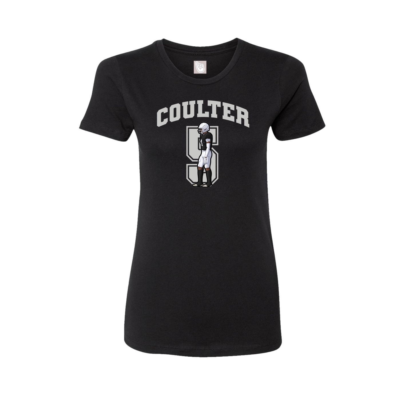 Fitted Women's Tee — Number in Black