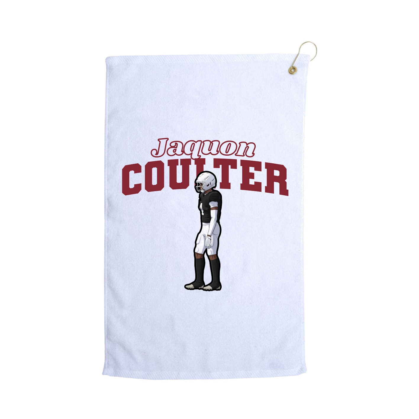 Golf Towel — Name Arch in White