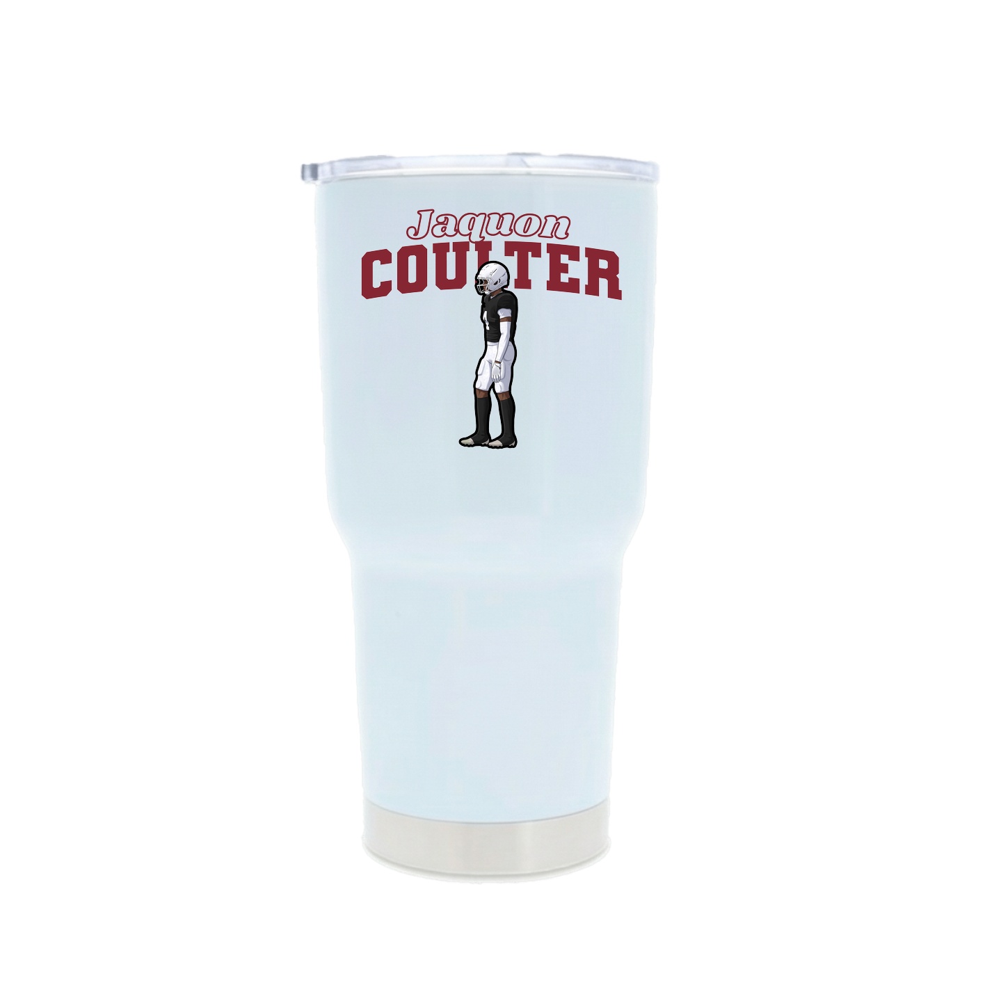 30oz Stainless Steel Tumbler — Name Arch in White