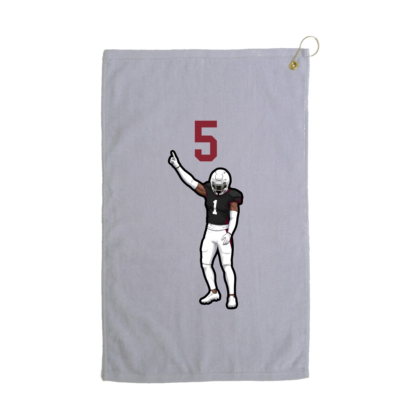 Golf Towel — Number Top in Grey