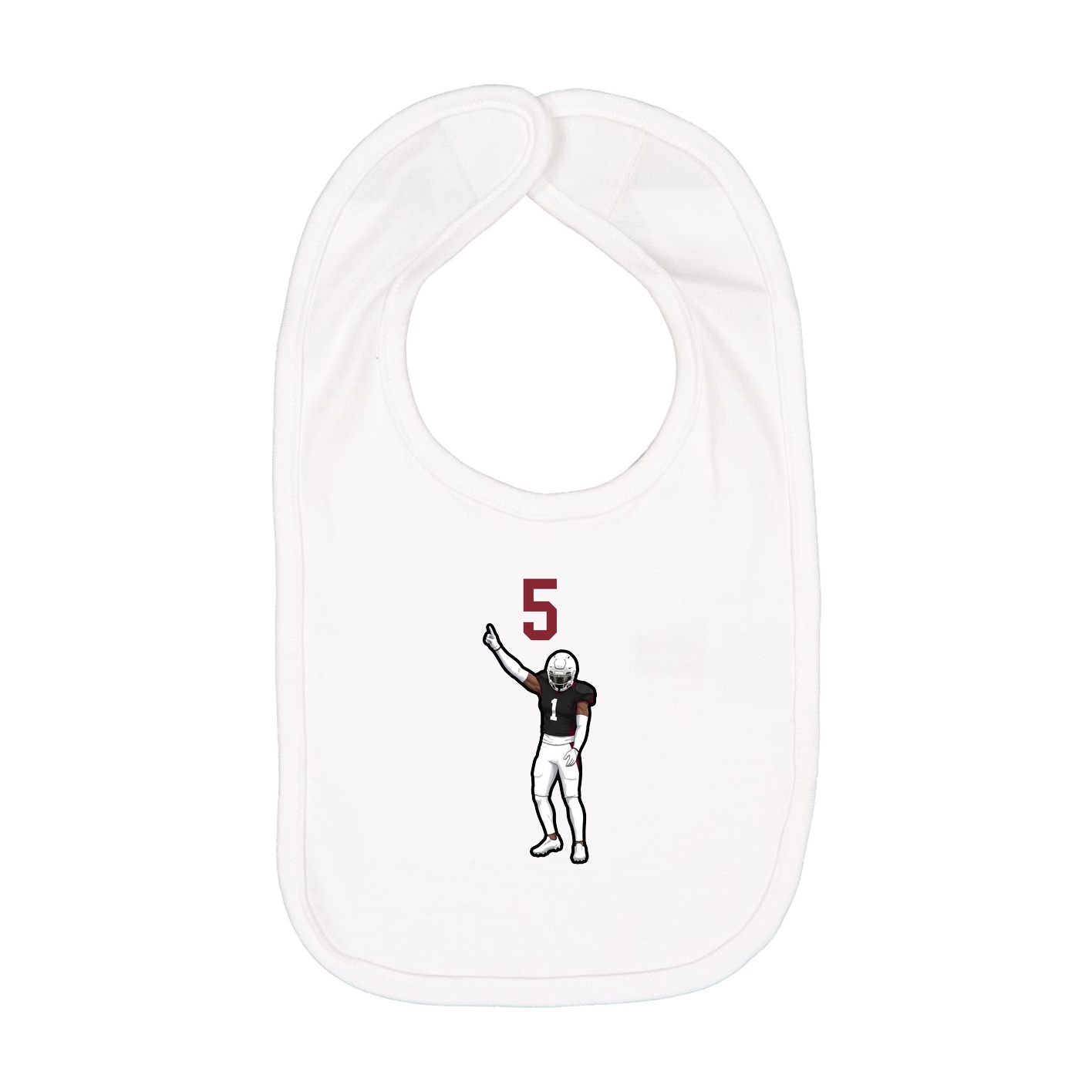 Infant Bib — Number Top in White