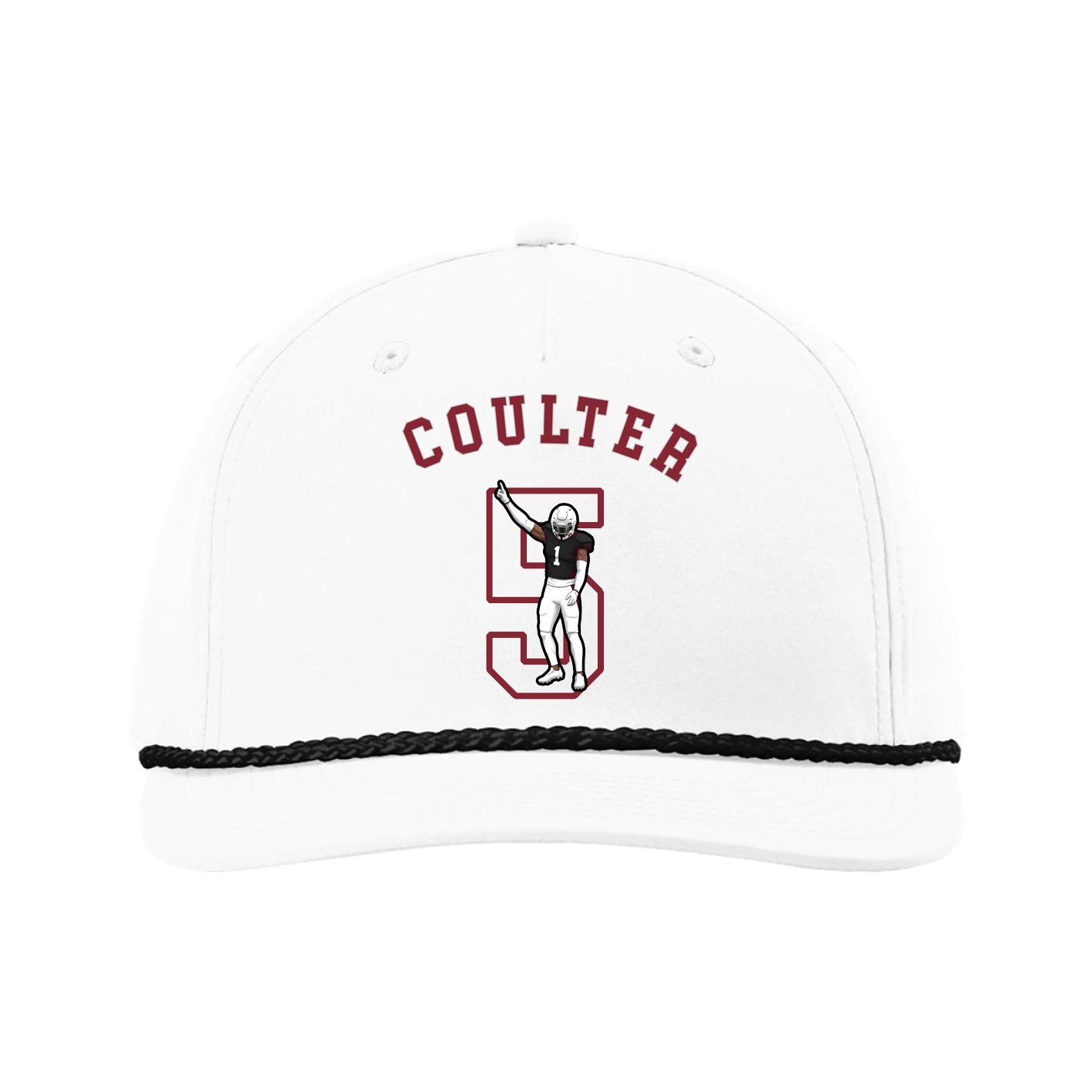 Five-Panel Classic Rope Cap — Shirsey Arch in White