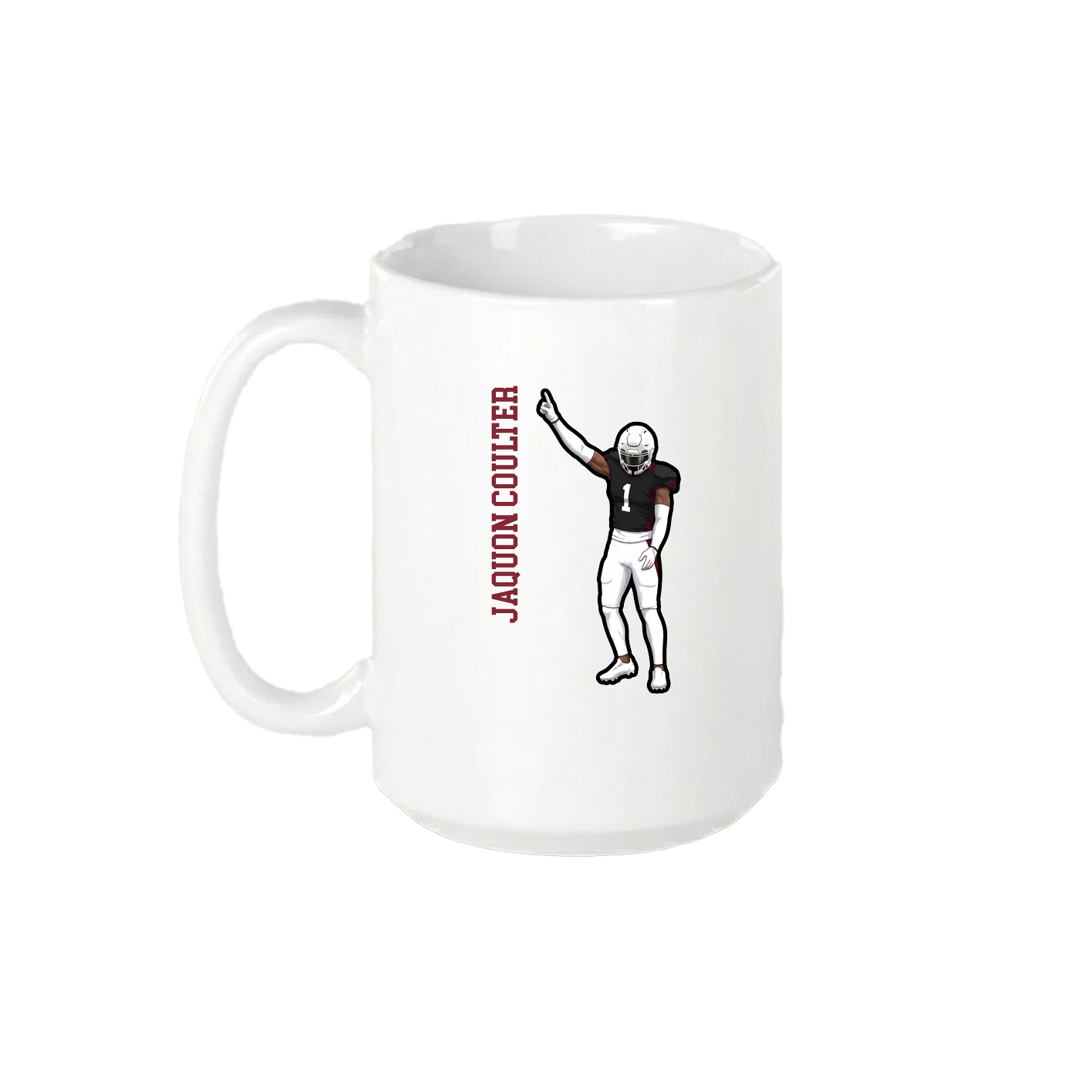 15oz Coffee Mug — Name Vertical in White