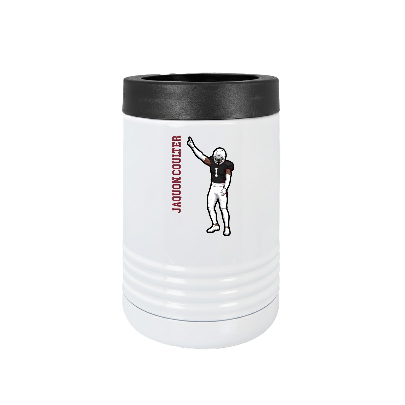 Beverage Holder — Name Vertical in White
