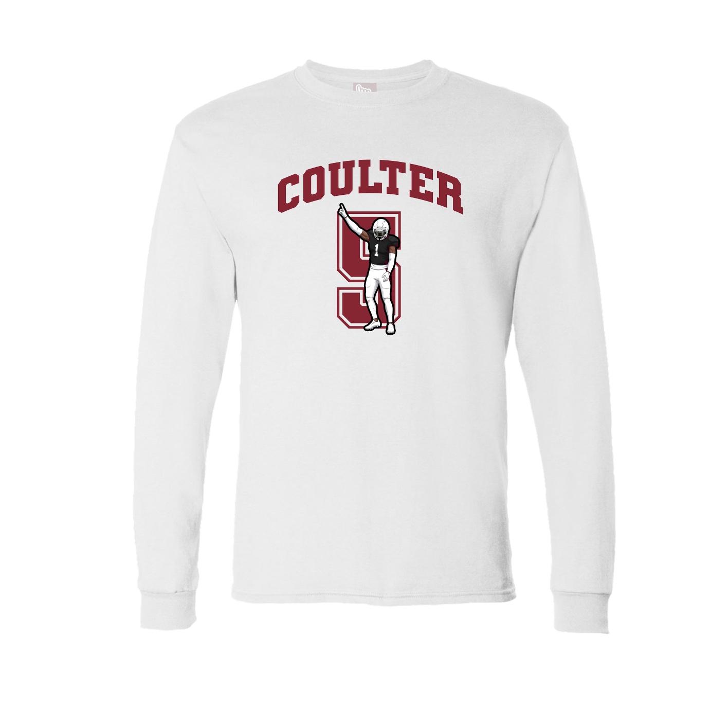 Long Sleeve Tee — Number in White