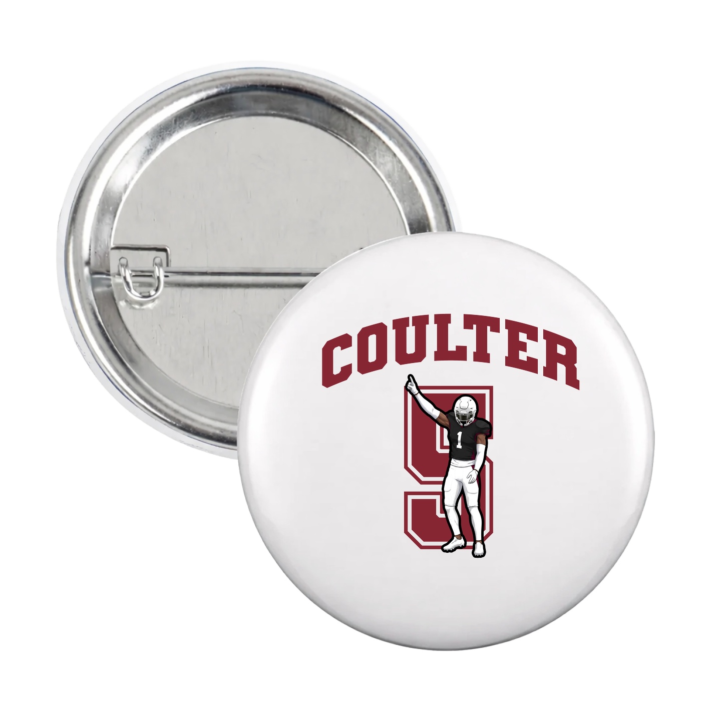 Game Day Button — Number in White