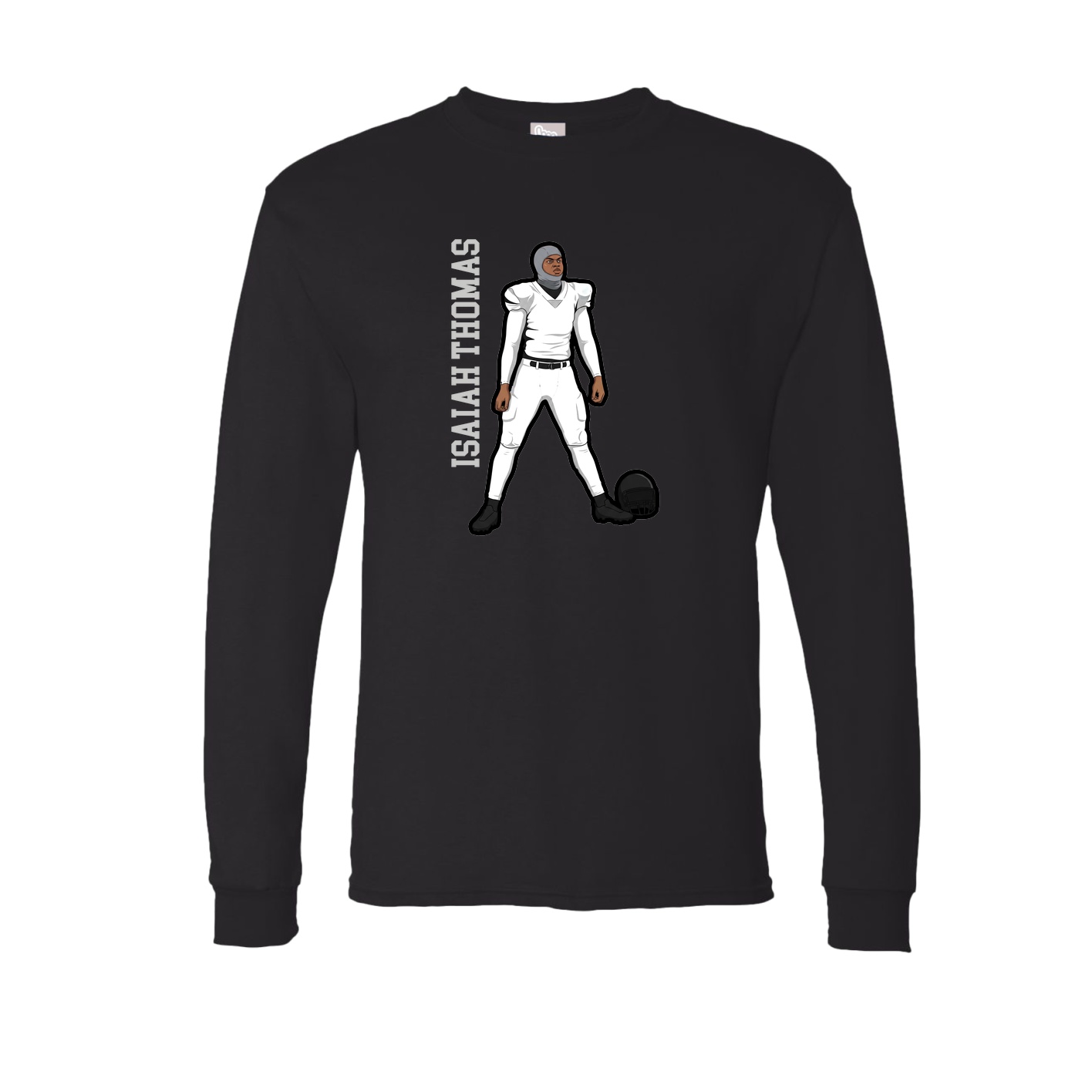 Long Sleeve Tee — Name Vertical in Black