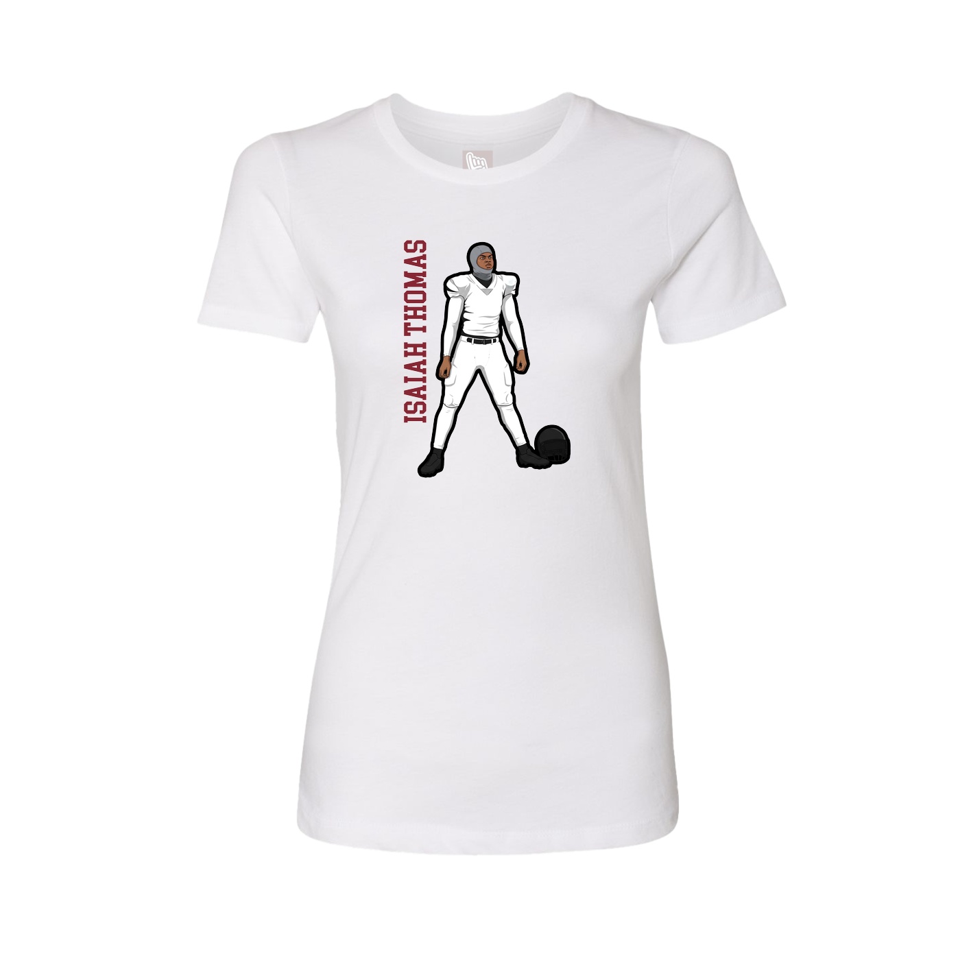 Fitted Women's Tee — Name Vertical in White