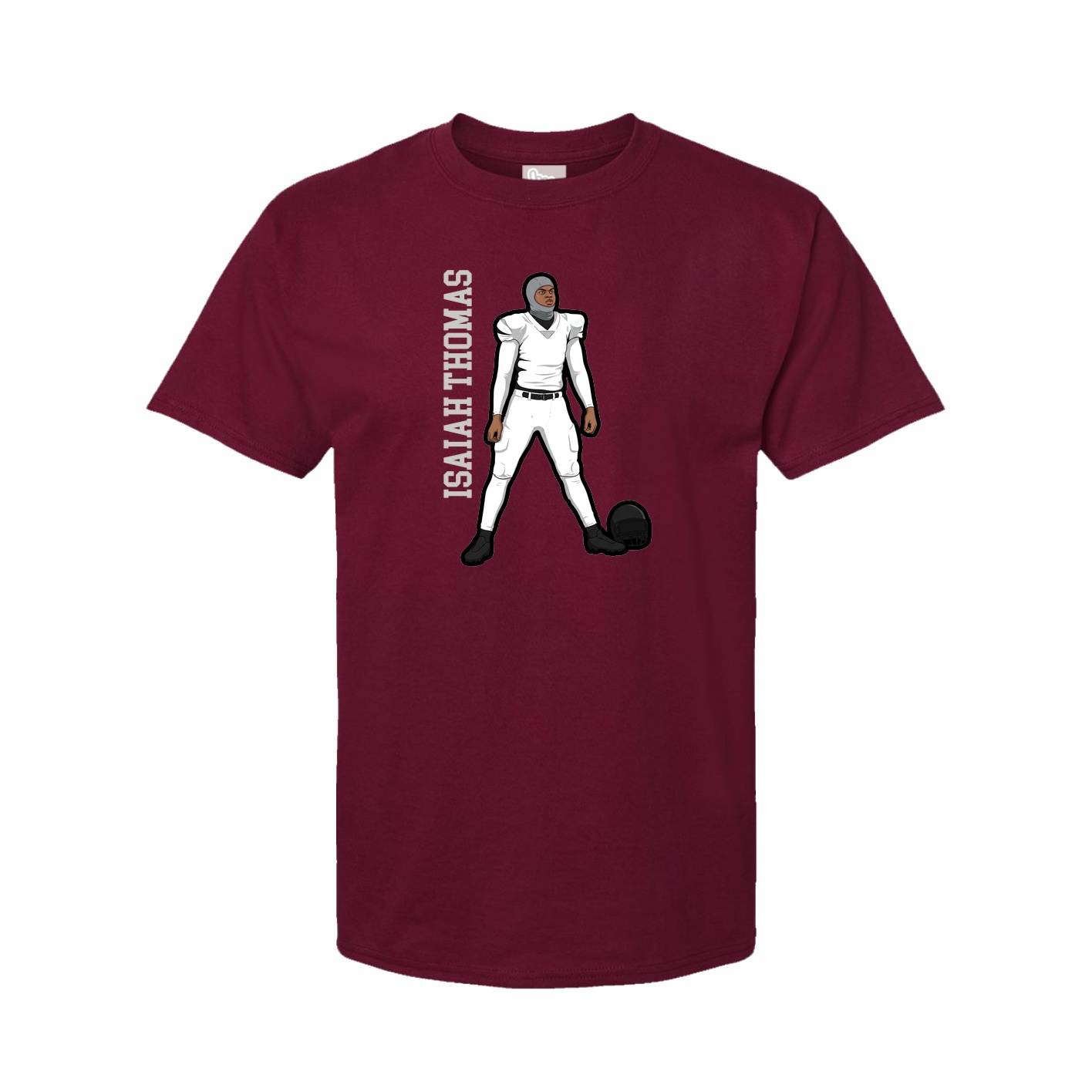 Youth Tee — Name Vertical in Cardinal
