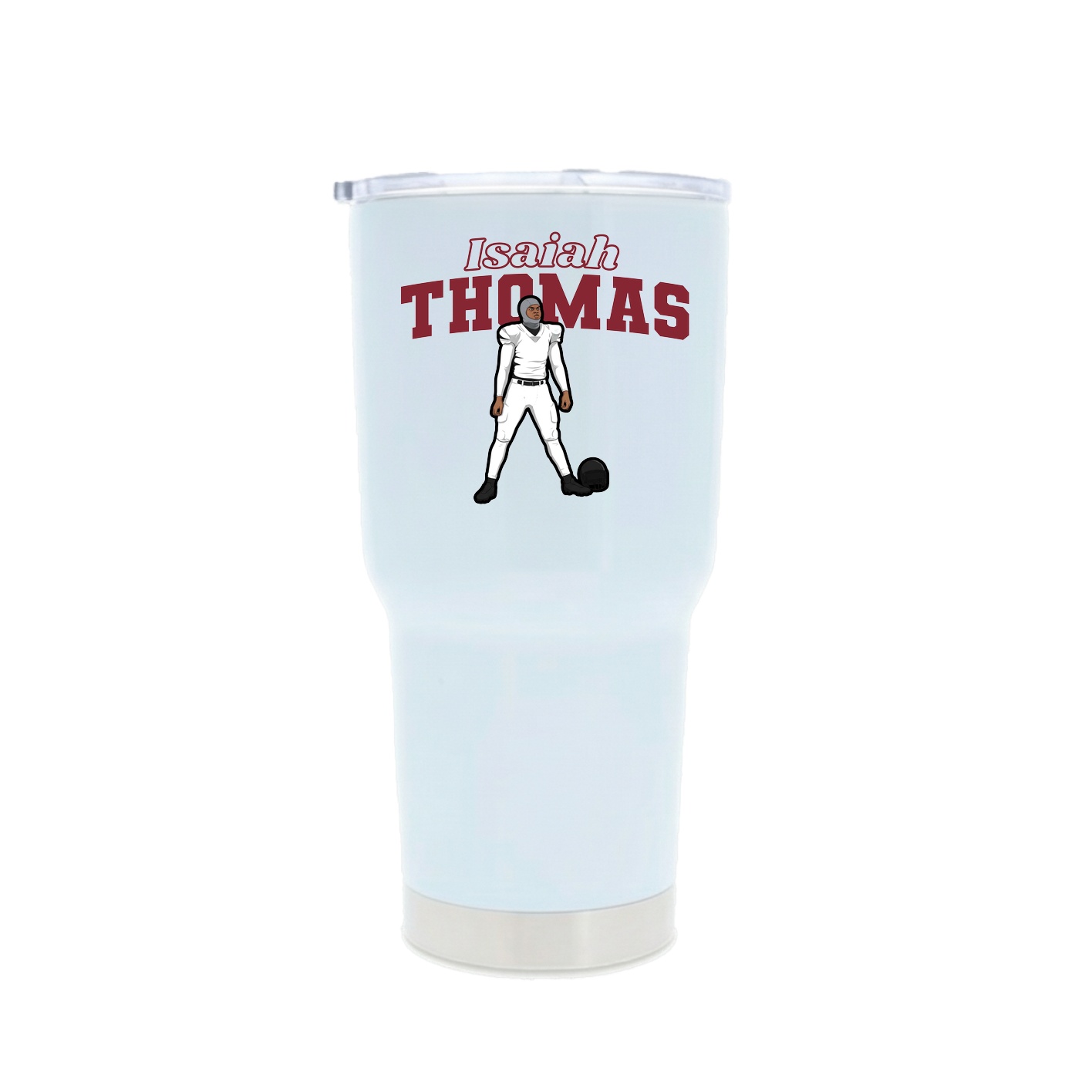 30oz Stainless Steel Tumbler — Name Arch in White