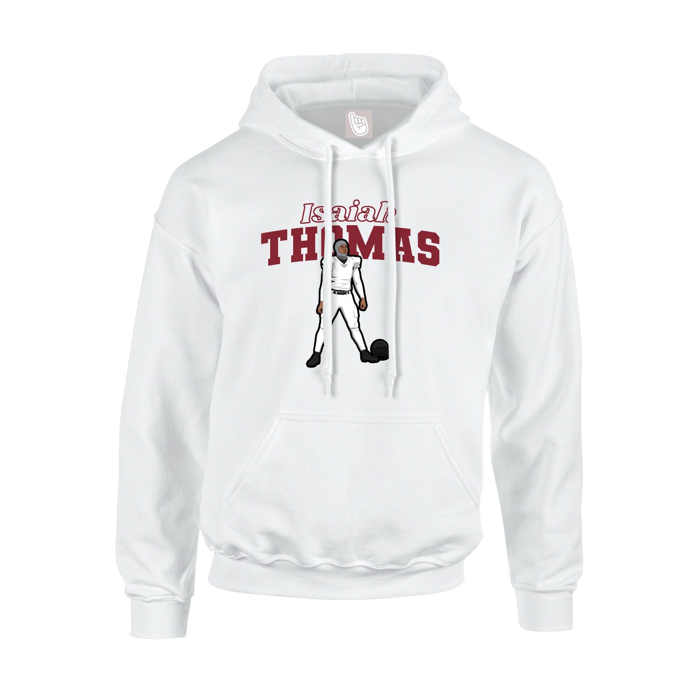 Youth Hoodie — Name Arch in White