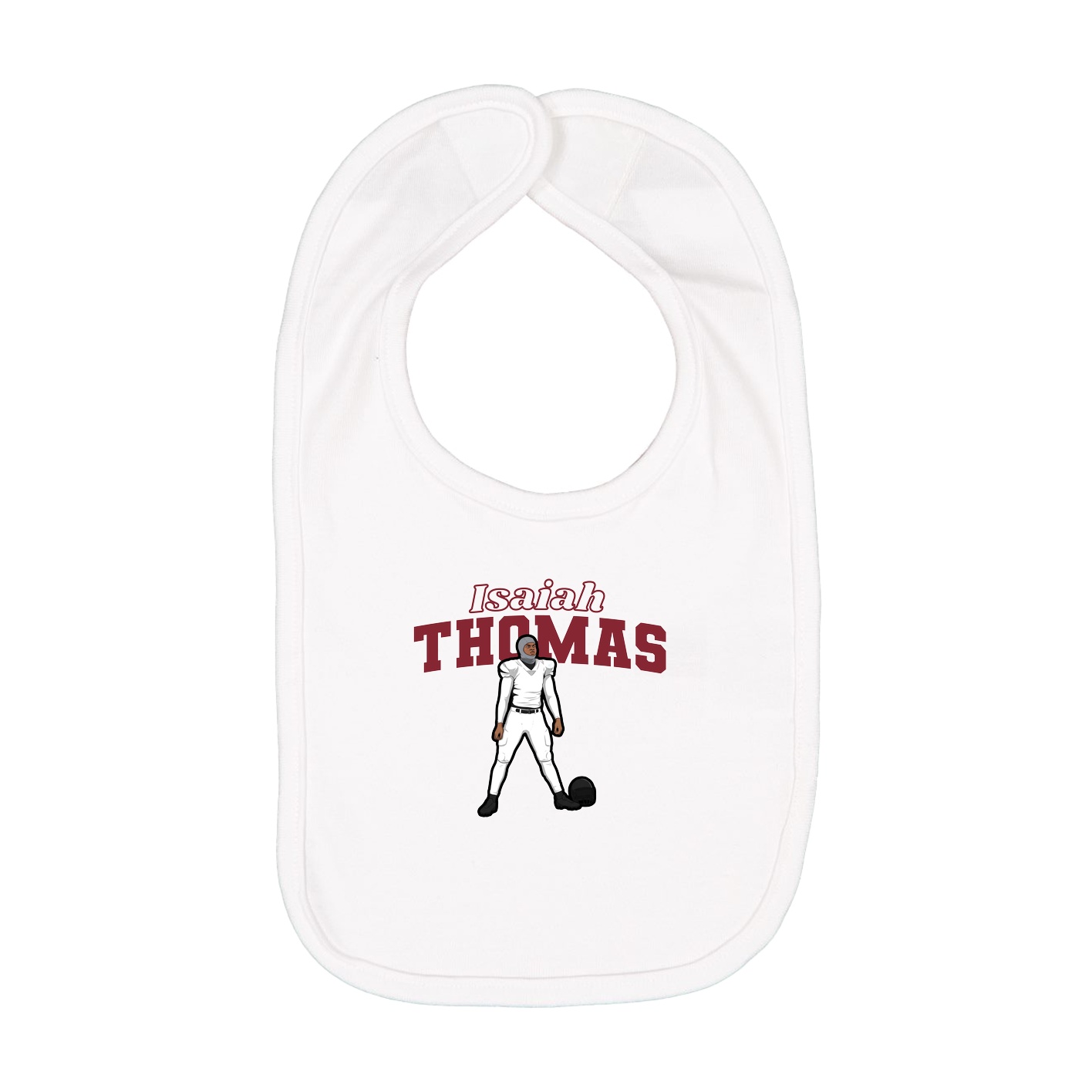 Infant Bib — Name Arch in White