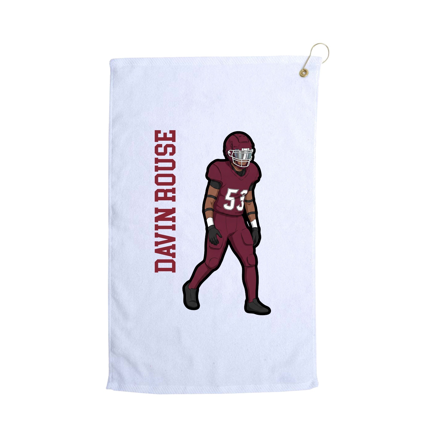 Golf Towel — Name Vertical in White