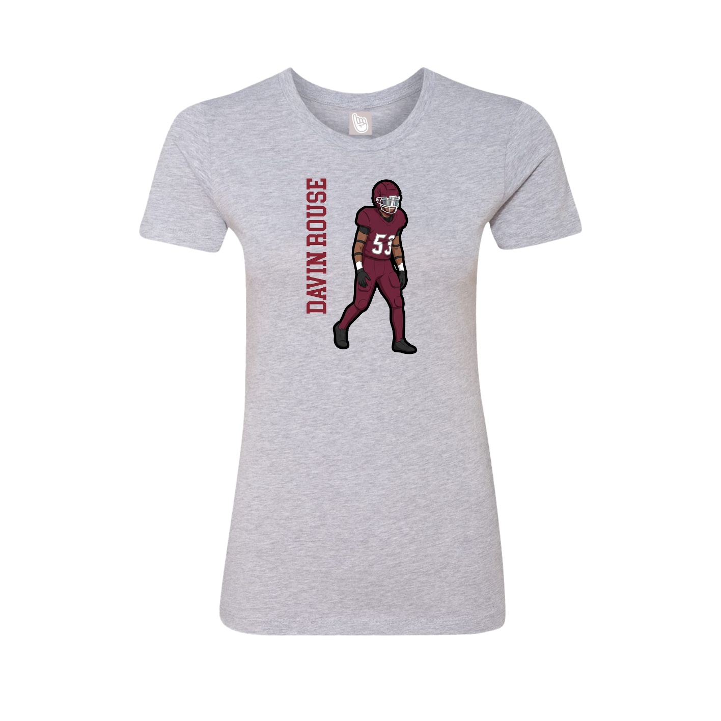 Fitted Women's Tee — Name Vertical in Grey