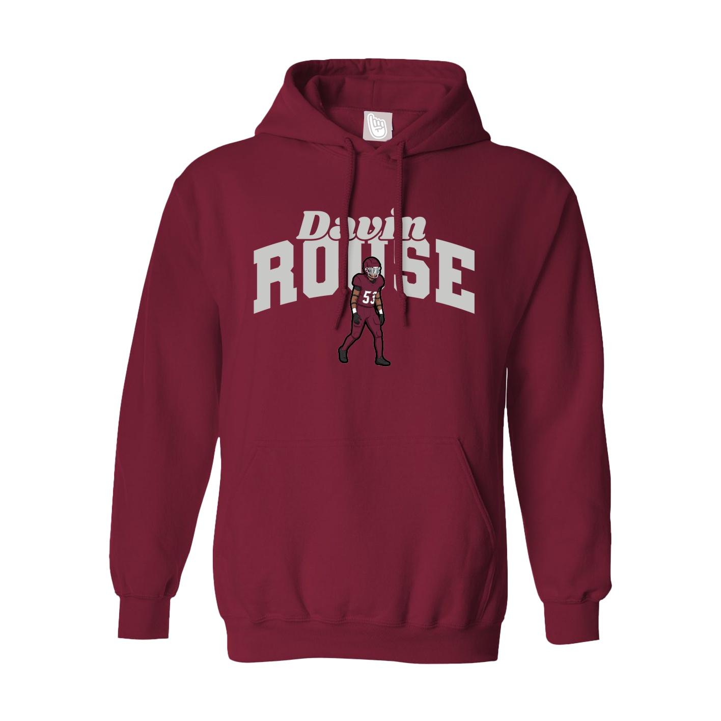 Hoodie — Signature Arch in Cardinal