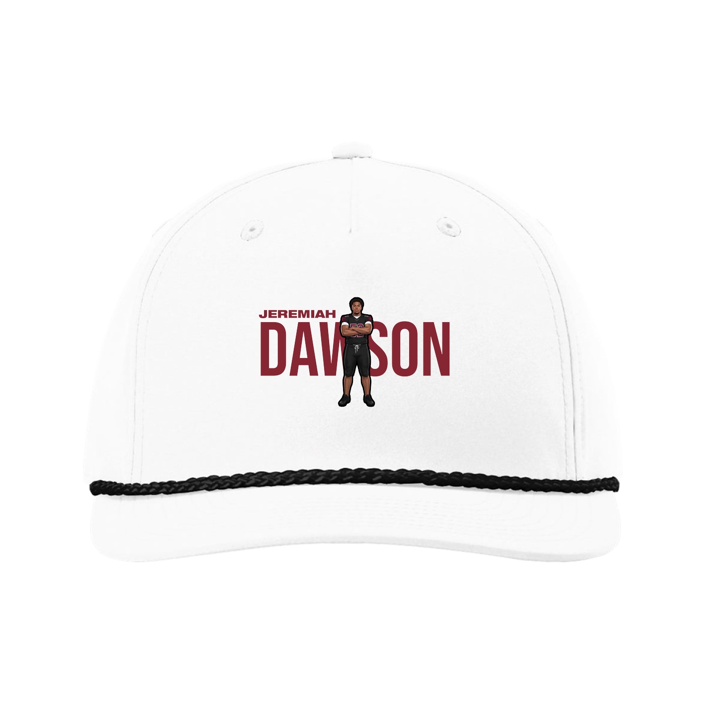 Five-Panel Classic Rope Cap — Player Name in White