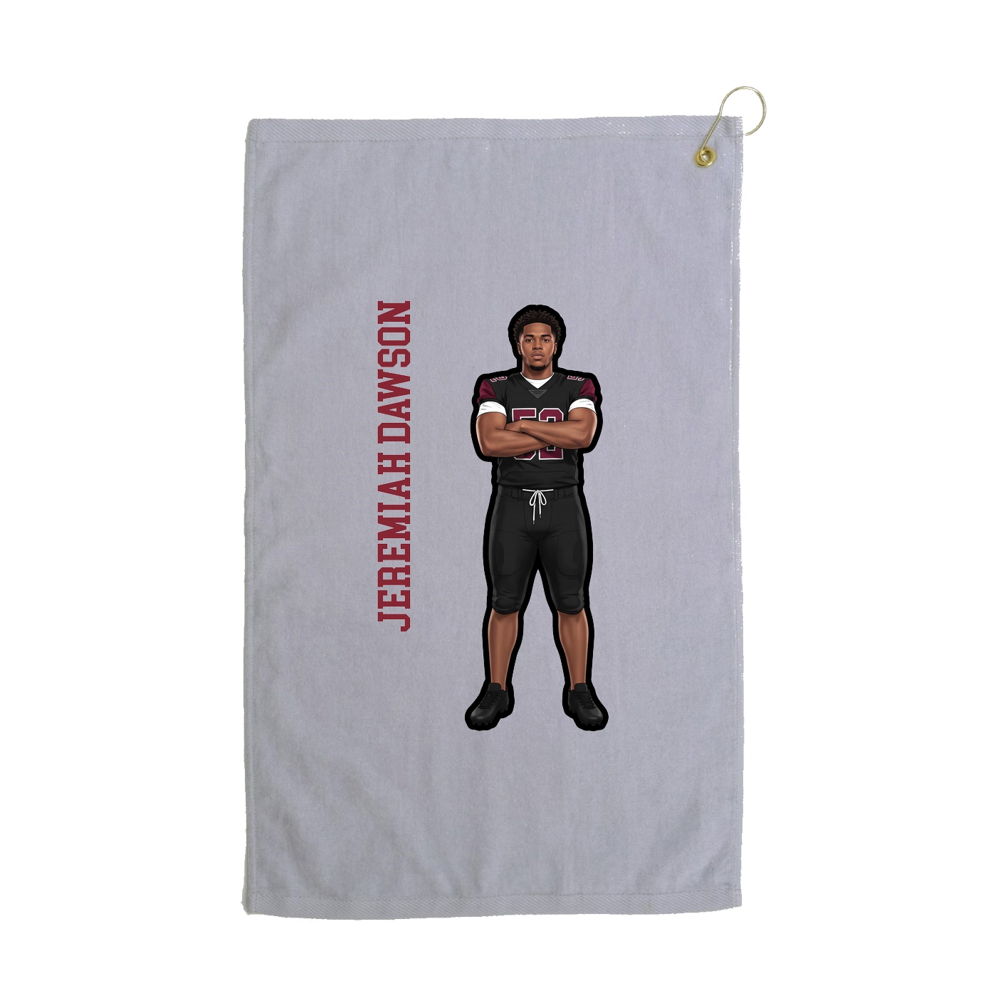 Golf Towel — Name Vertical in Grey