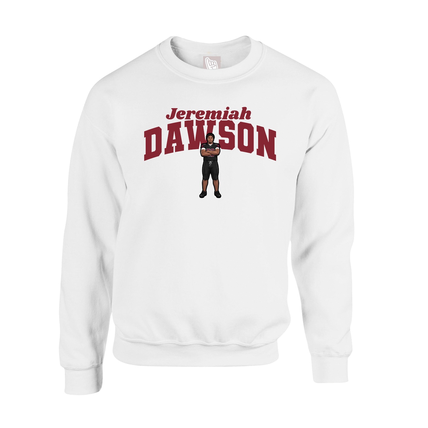 Fleece Crew — Signature Arch in White