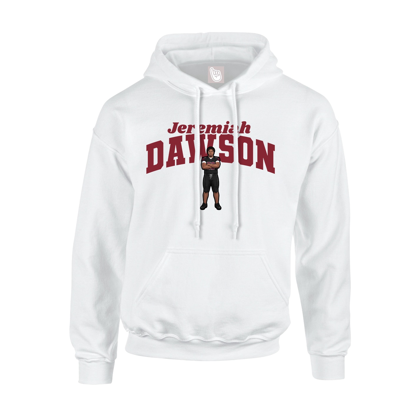 Youth Hoodie — Signature Arch in White