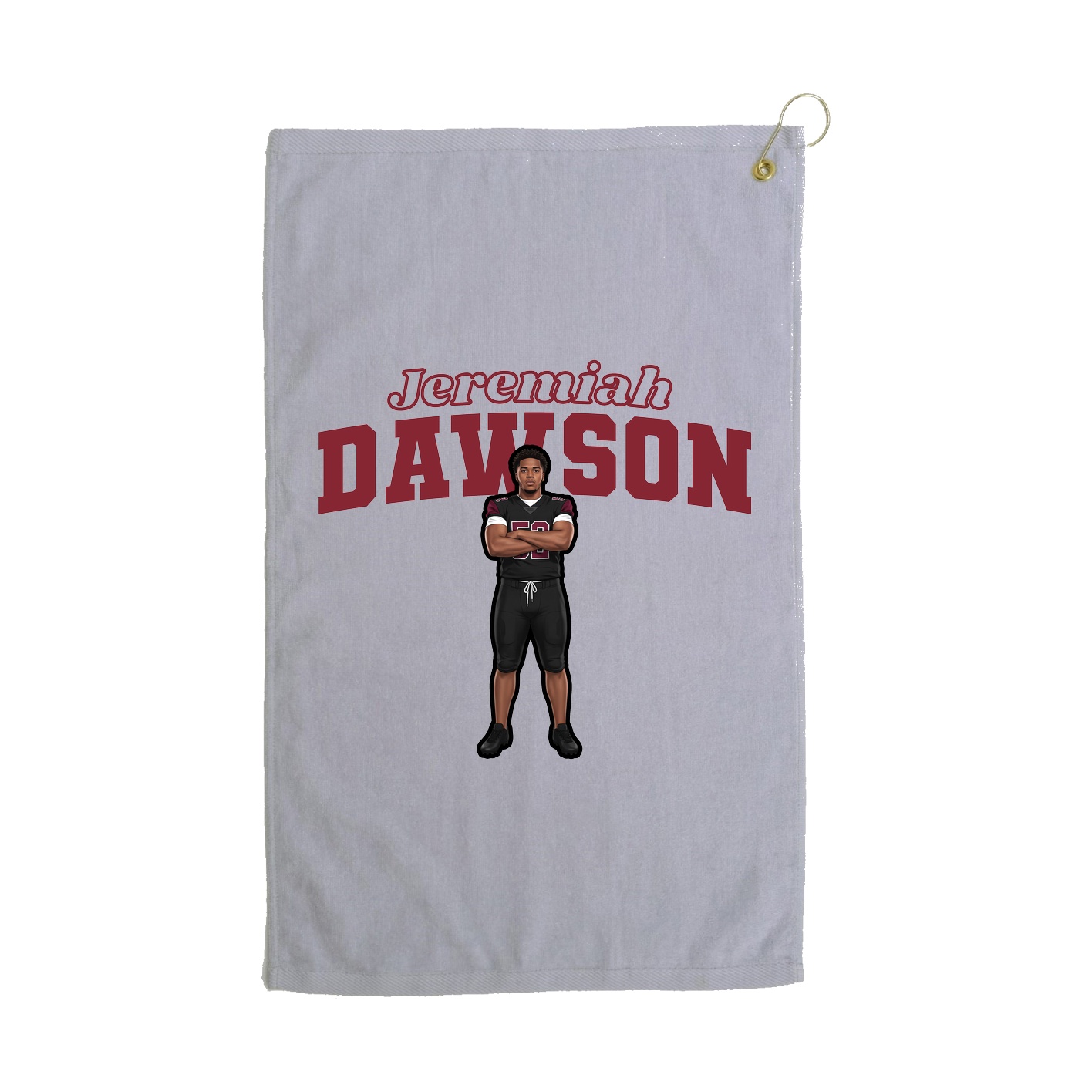 Golf Towel — Name Arch in Grey
