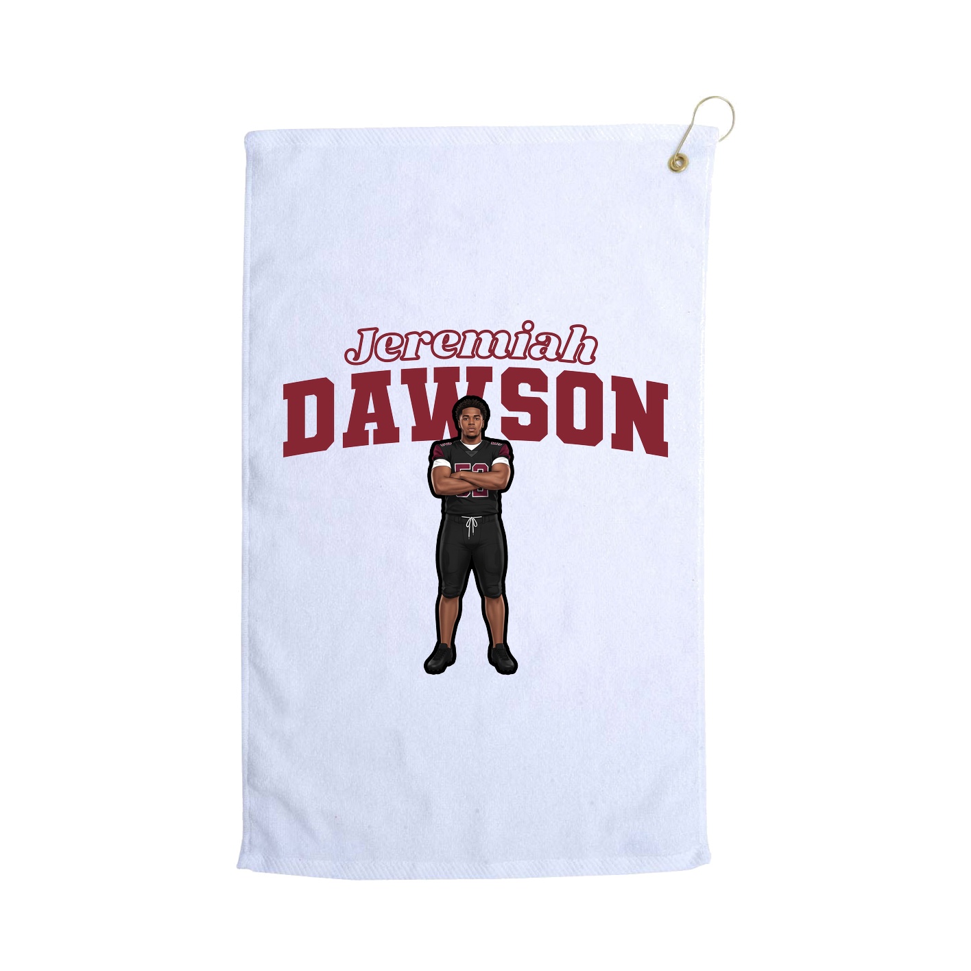 Golf Towel — Name Arch in White